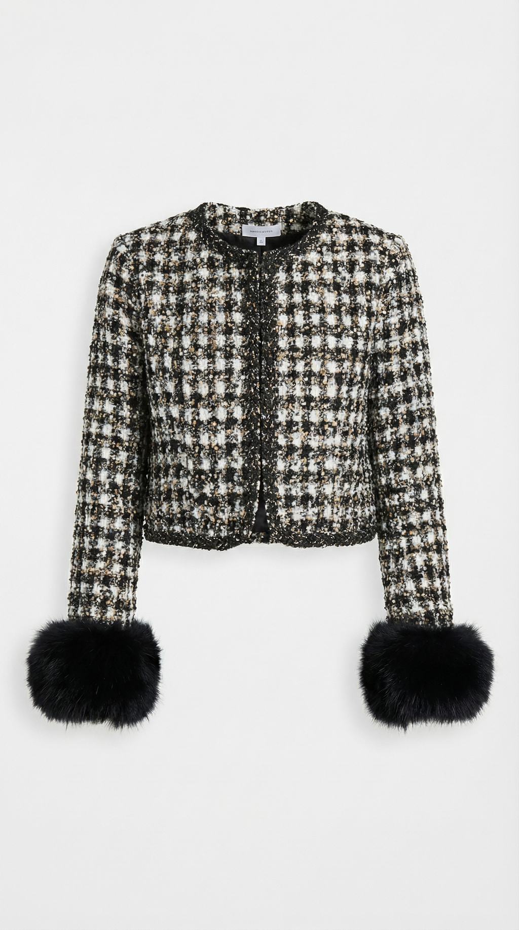 Criss - Chic Cotton Padded Blazer with Vegan Fur Cuff