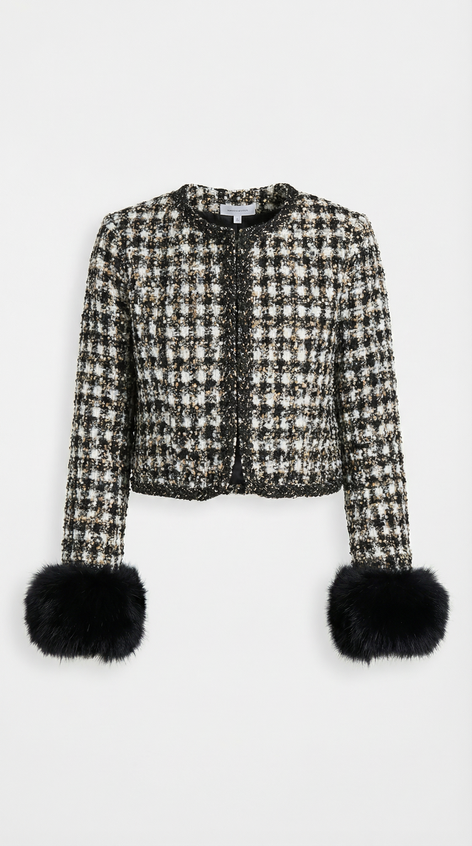 Criss - Chic Cotton Padded Blazer with Vegan Fur Cuff