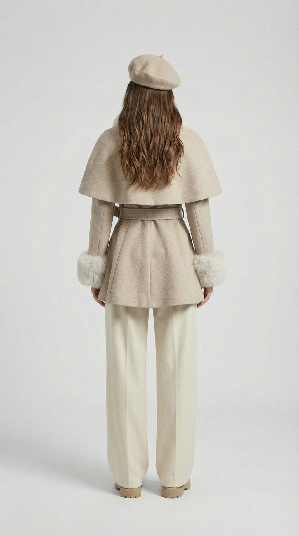 Lunor - European Classic Wool Coat with Furry Collar and Sleeve