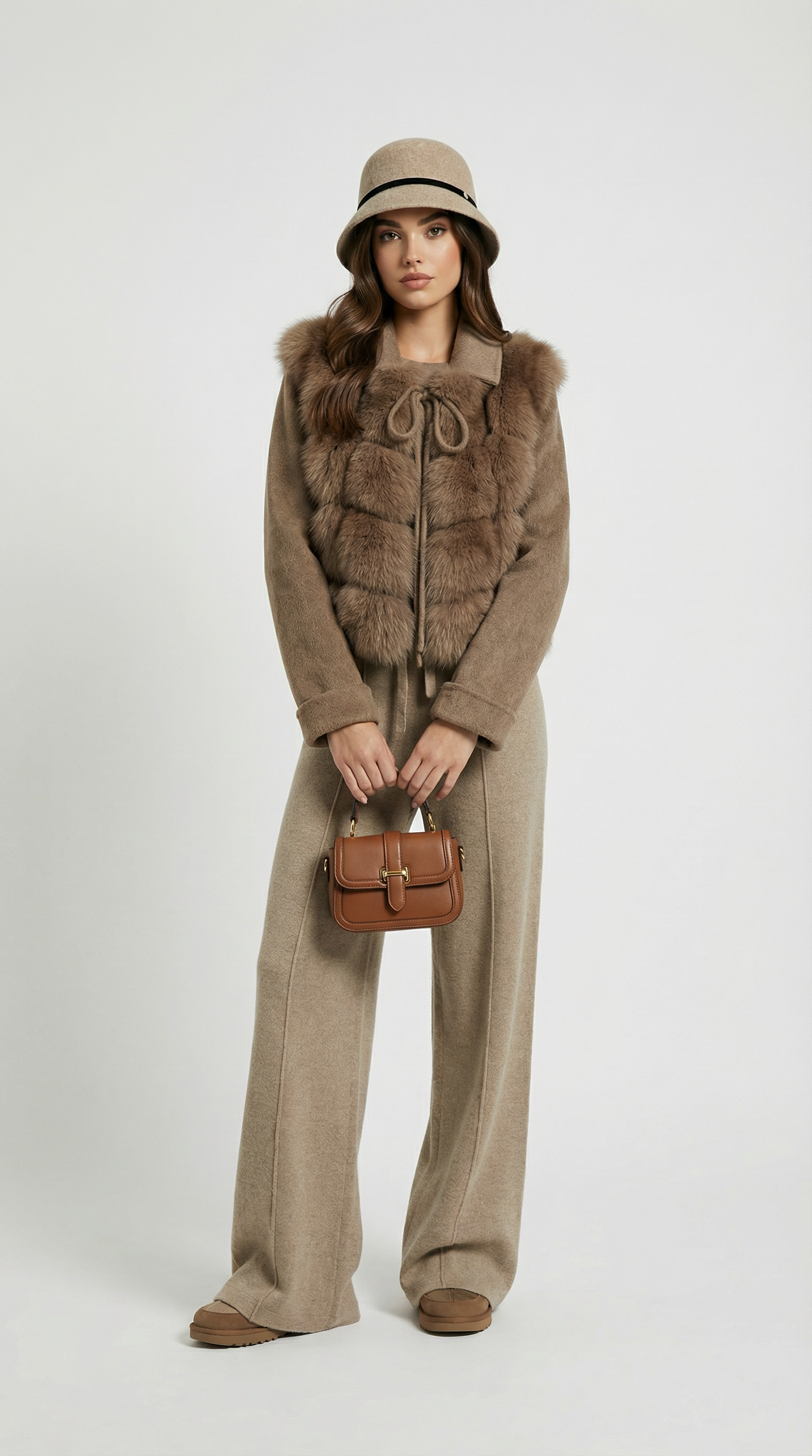 Thorne - Natural Fox Fur and Wool Coat