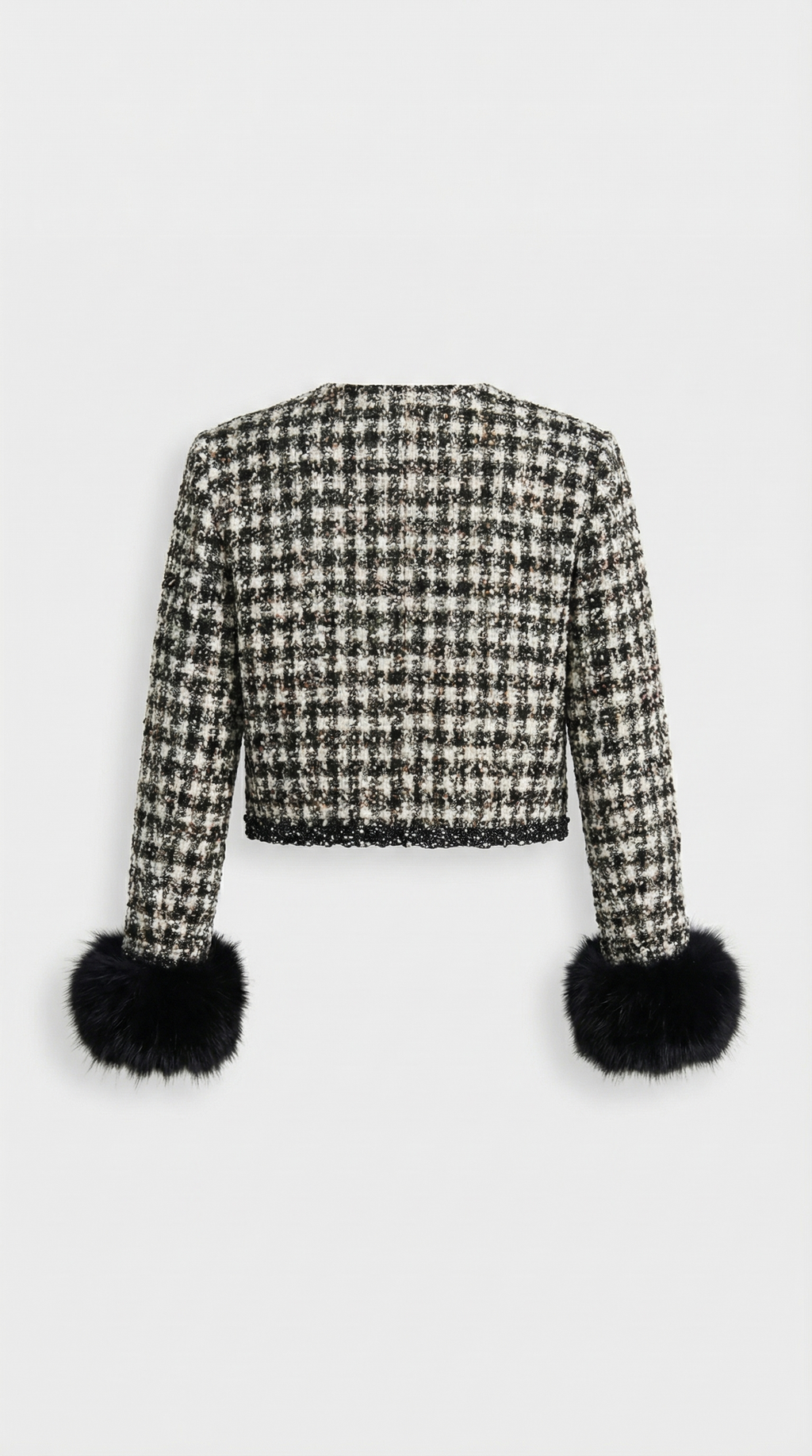 Criss - Chic Cotton Padded Blazer with Vegan Fur Cuff