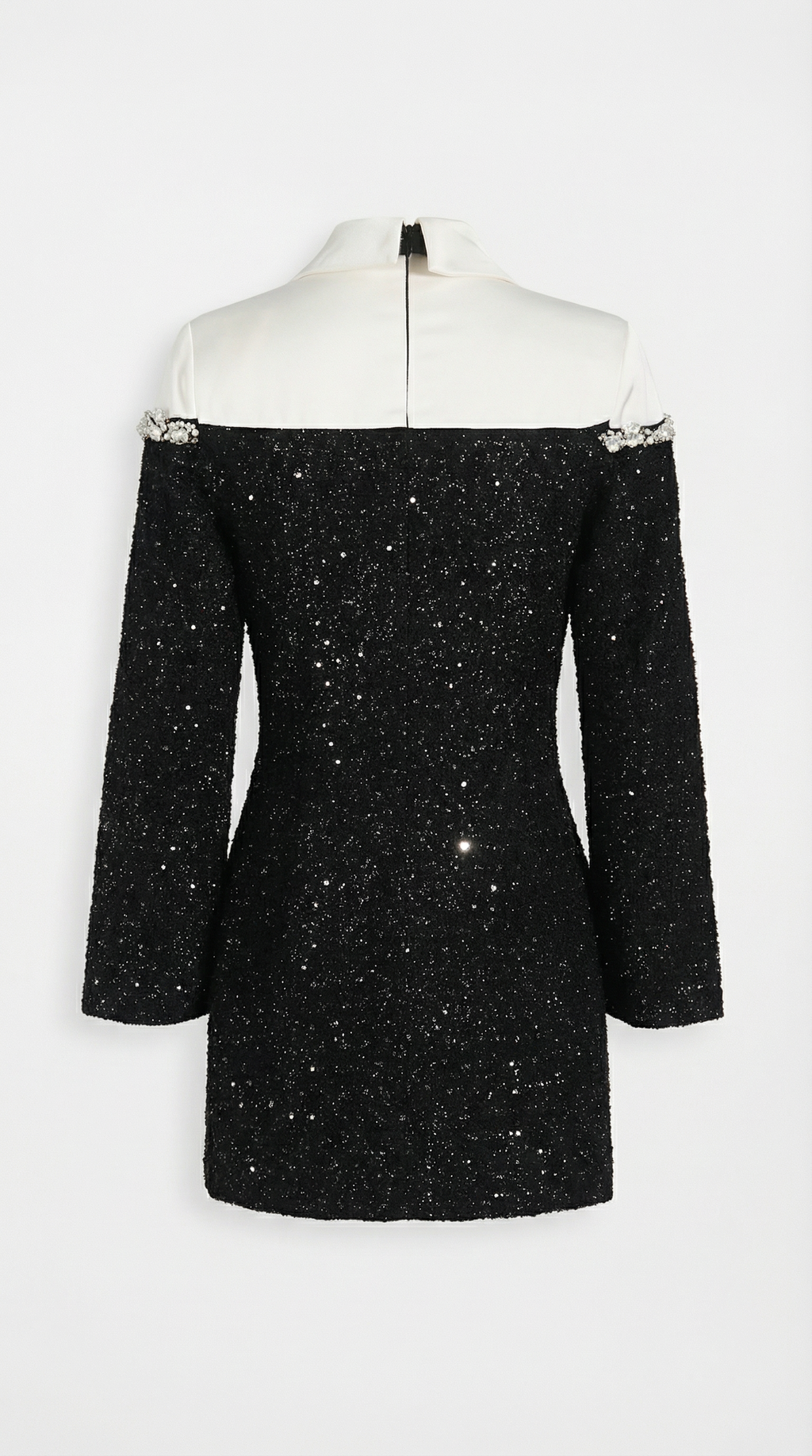 Solace – Spliced Sequin Dress with Pearl-Crystal Accents