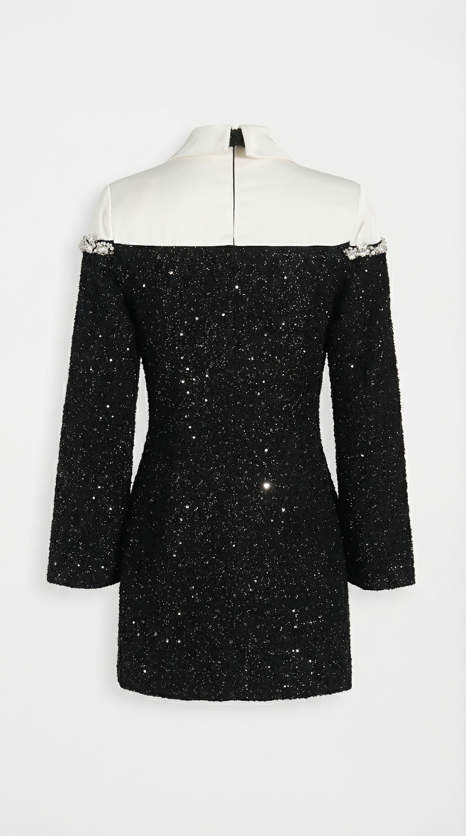 Solace – Spliced Sequin Dress with Pearl-Crystal Accents