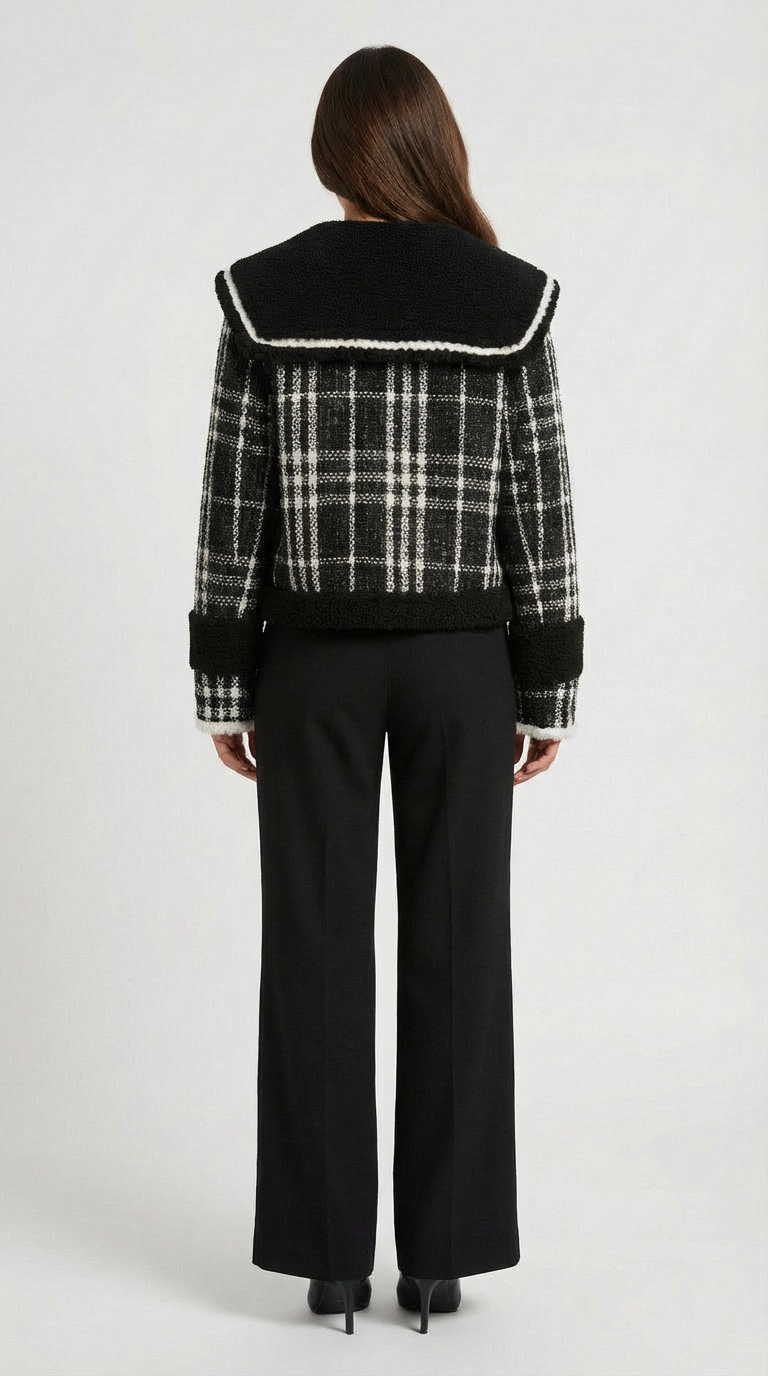 Solenn - Tweed Jacket with Extravagant Collar