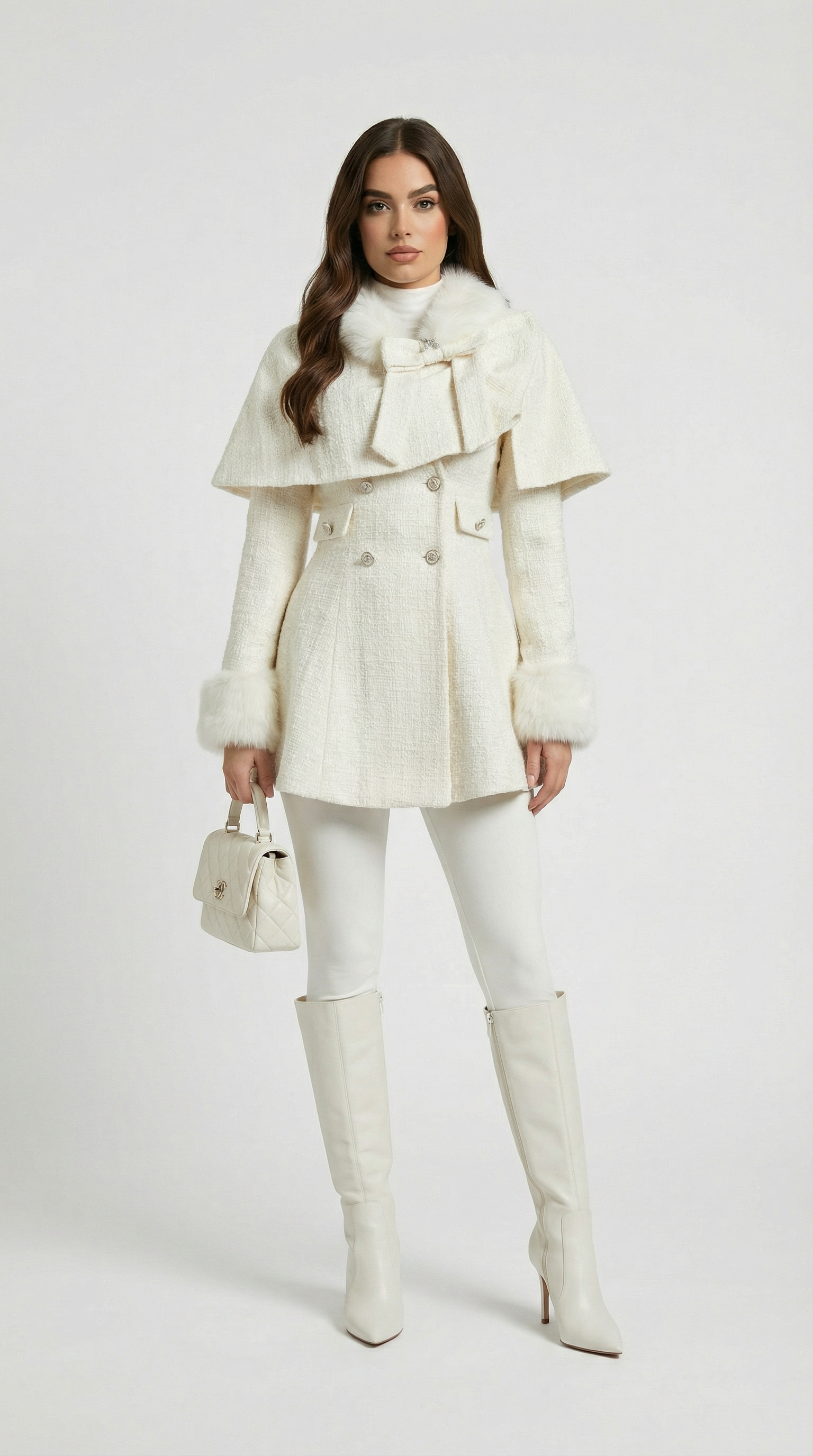 Umber - 2 Piece Coat with Bow Collar