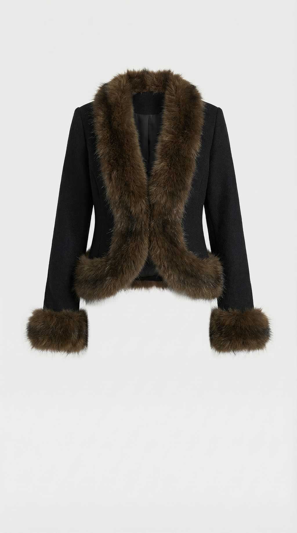 Noctis - Vegan Fur Collar Short Coat
