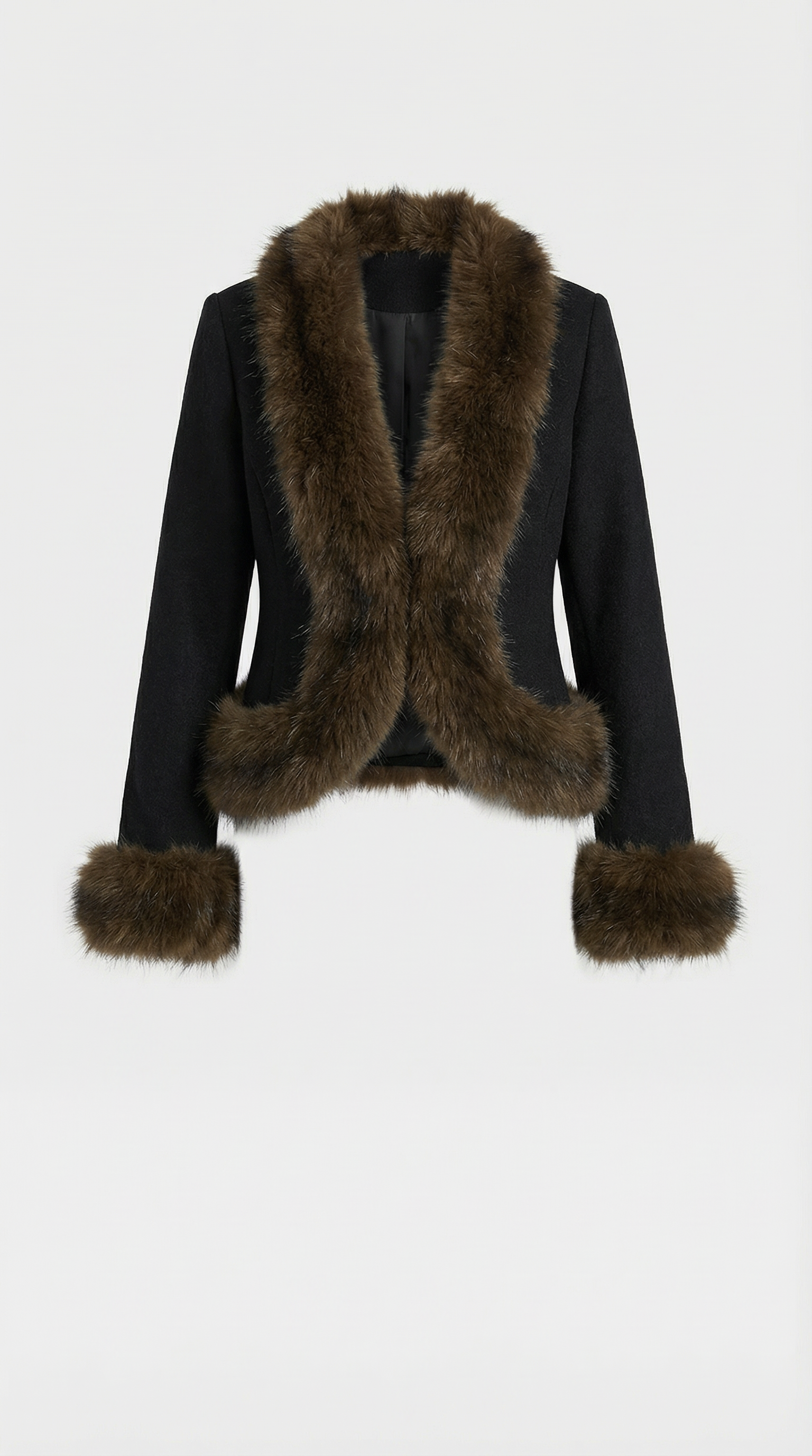 Noctis - Vegan Fur Collar Short Coat