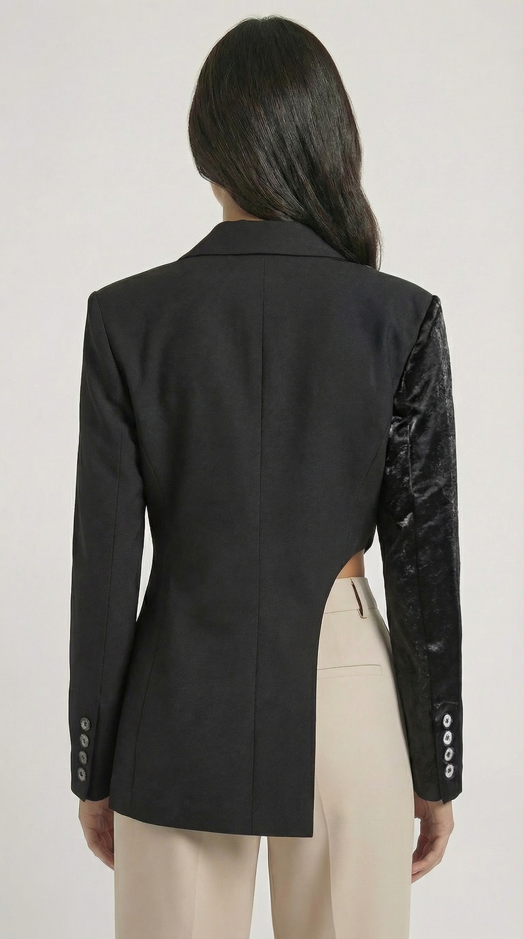 Velin - Long Sleeve Irregular Blazer with Belt