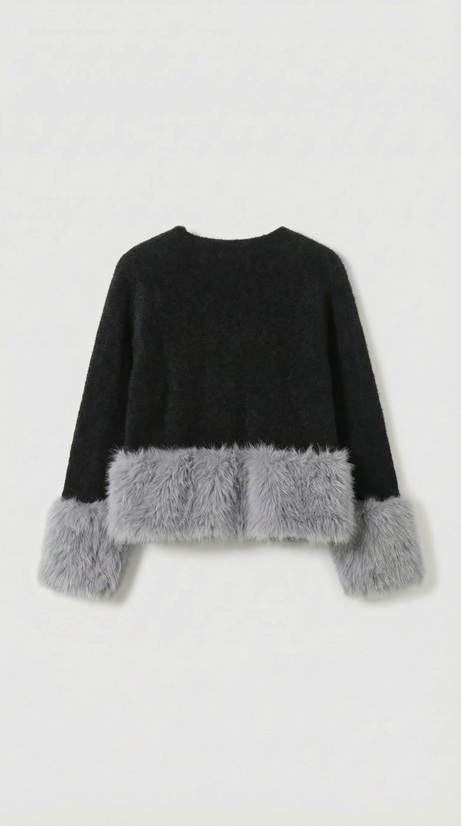 Eira - Elegant Knitted Cardigan with Furry Long Sleeve
