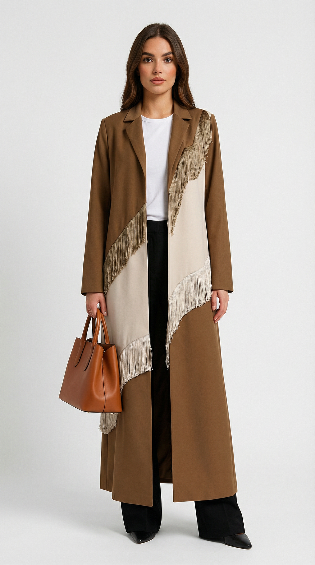 Cascadia - Structured Woven Fluid Fringe Coat