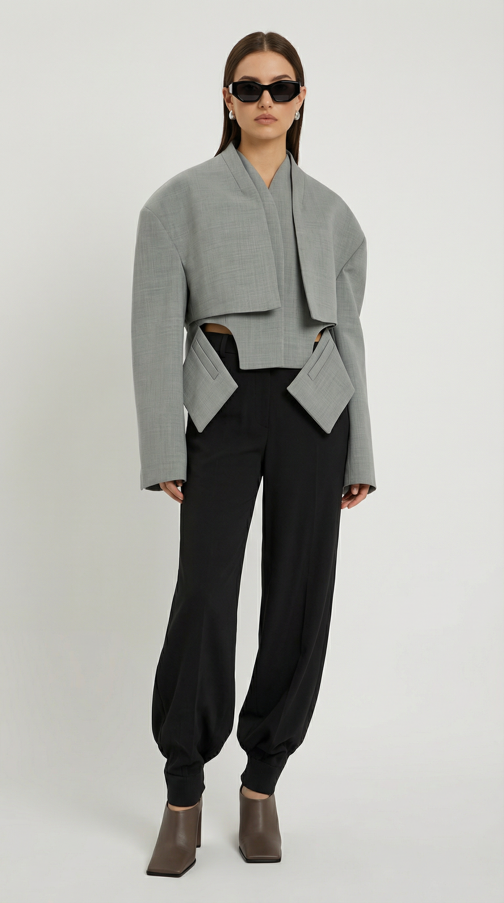 Karnel - Asymmetric Jacket with Cropped Silhouette
