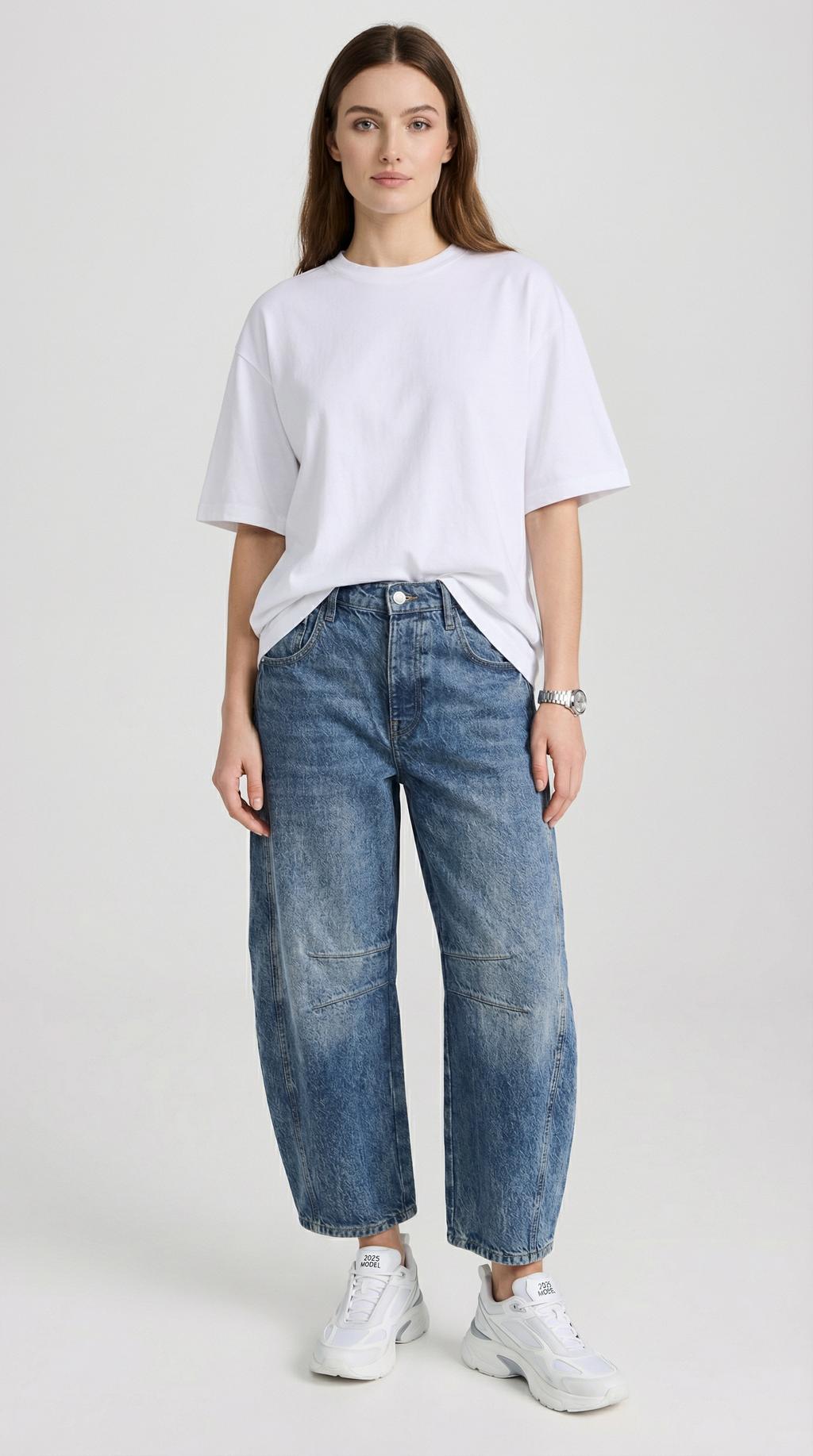 Storma - High Stretch Mid-Rise Barrel Jeans Blue