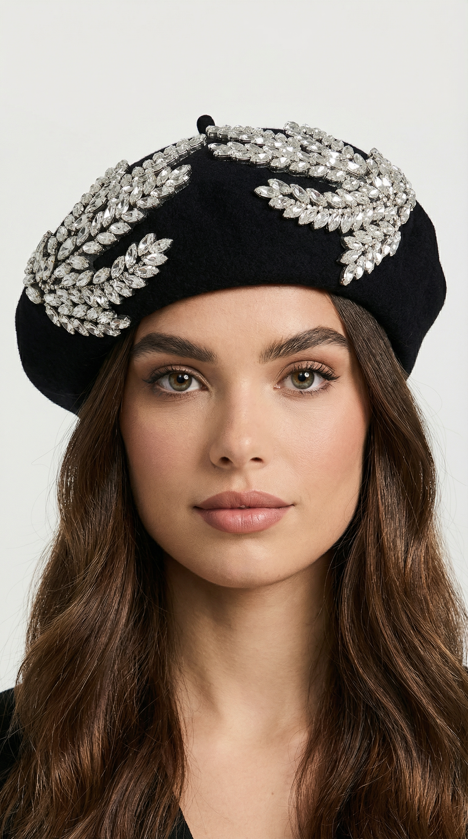 Ravi - Woolen Beret with Stone Encrusted Elements