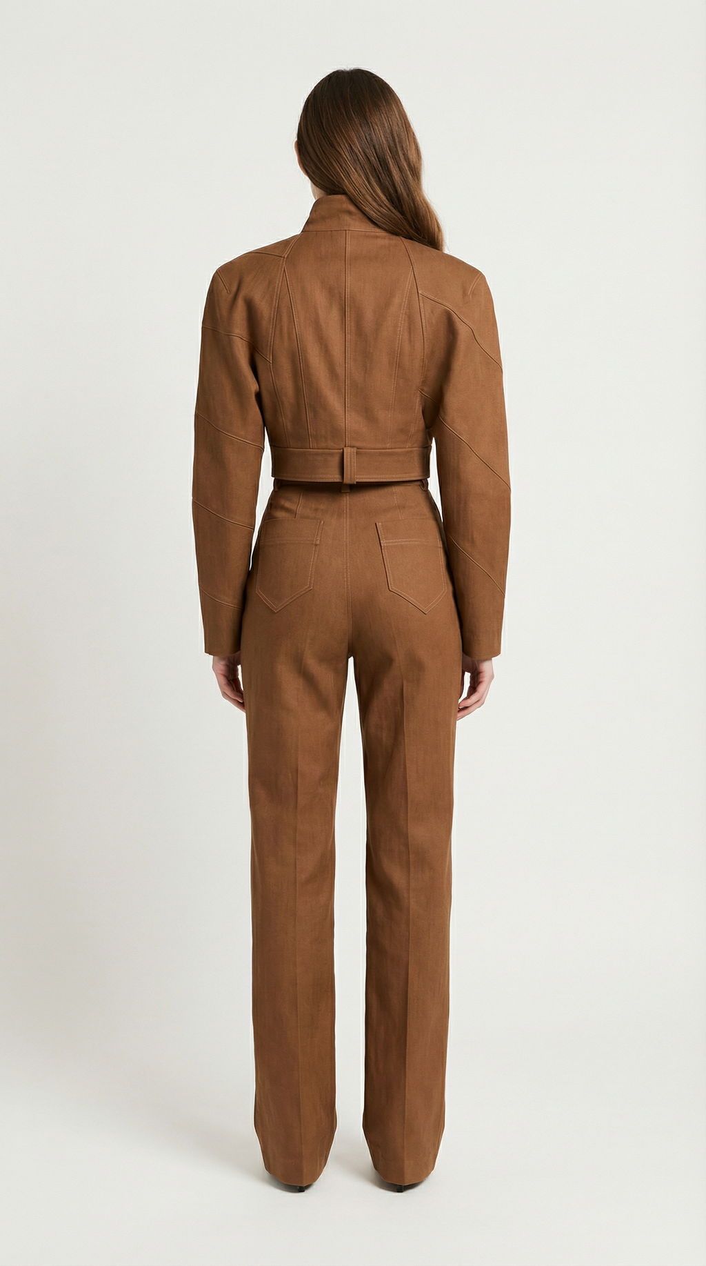 Ephira - Cropped jacket and High-Waist Elongated Trousers Set