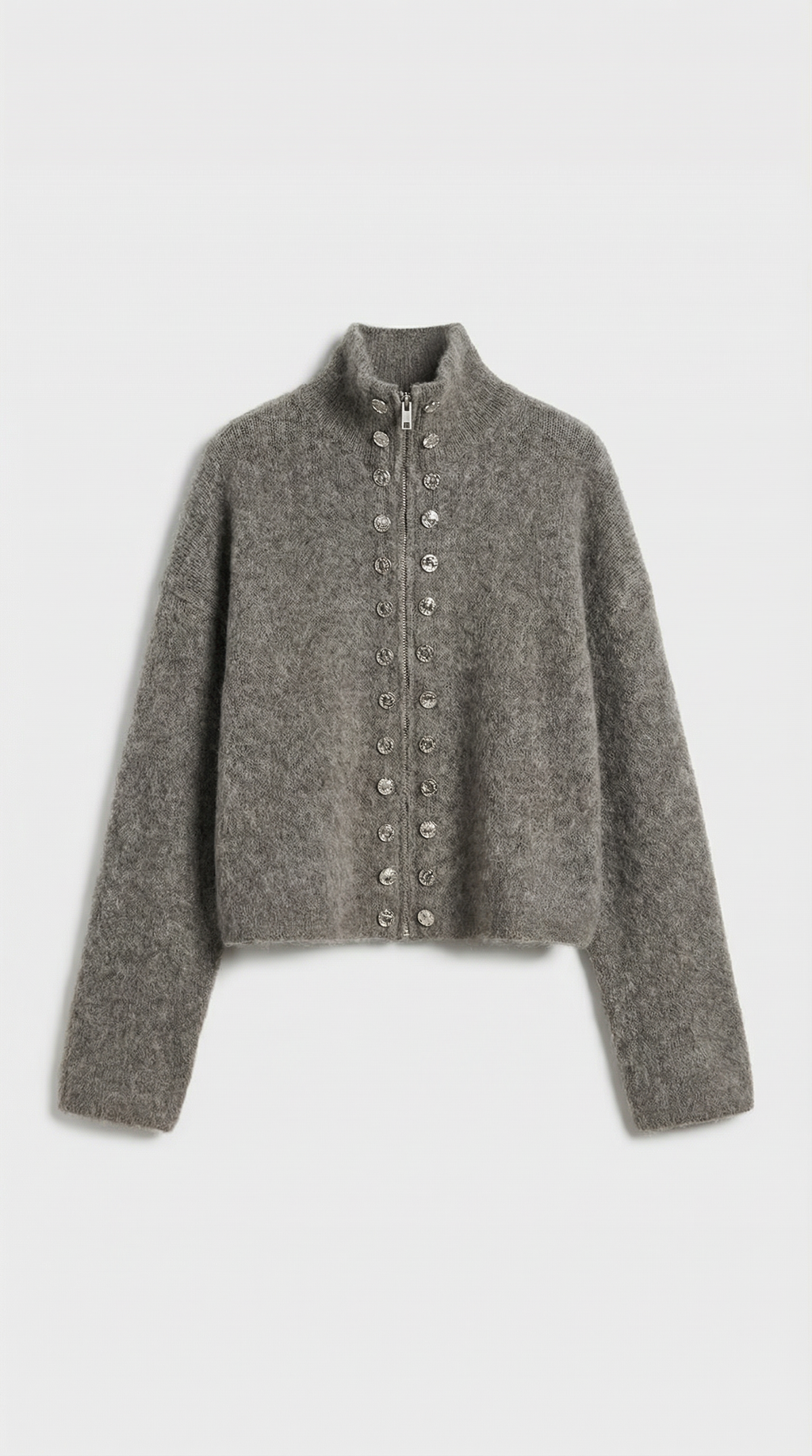 Heron - Double Breasted Fluffy Knitted Cardigan