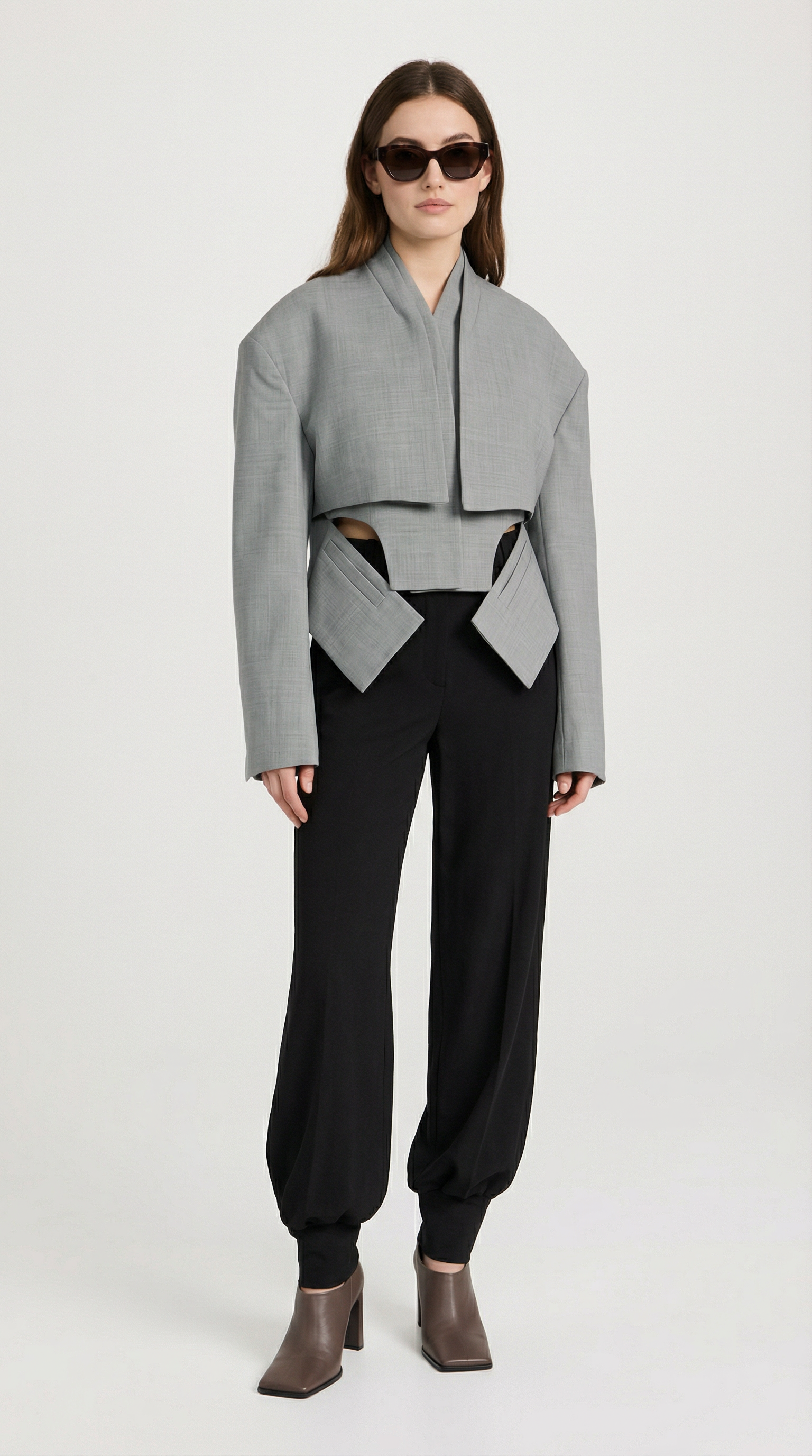 Karnel - Asymmetric Jacket with Cropped Silhouette