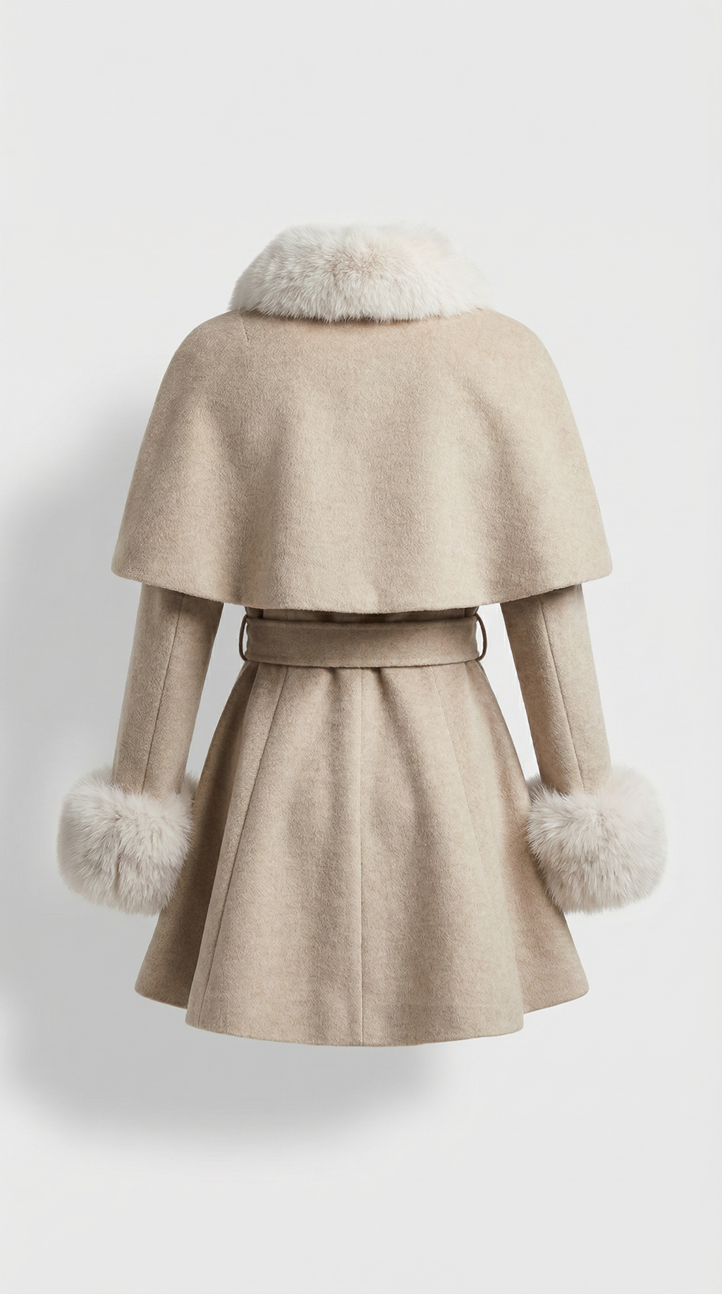 Lunor - European Classic Wool Coat with Furry Collar and Sleeve