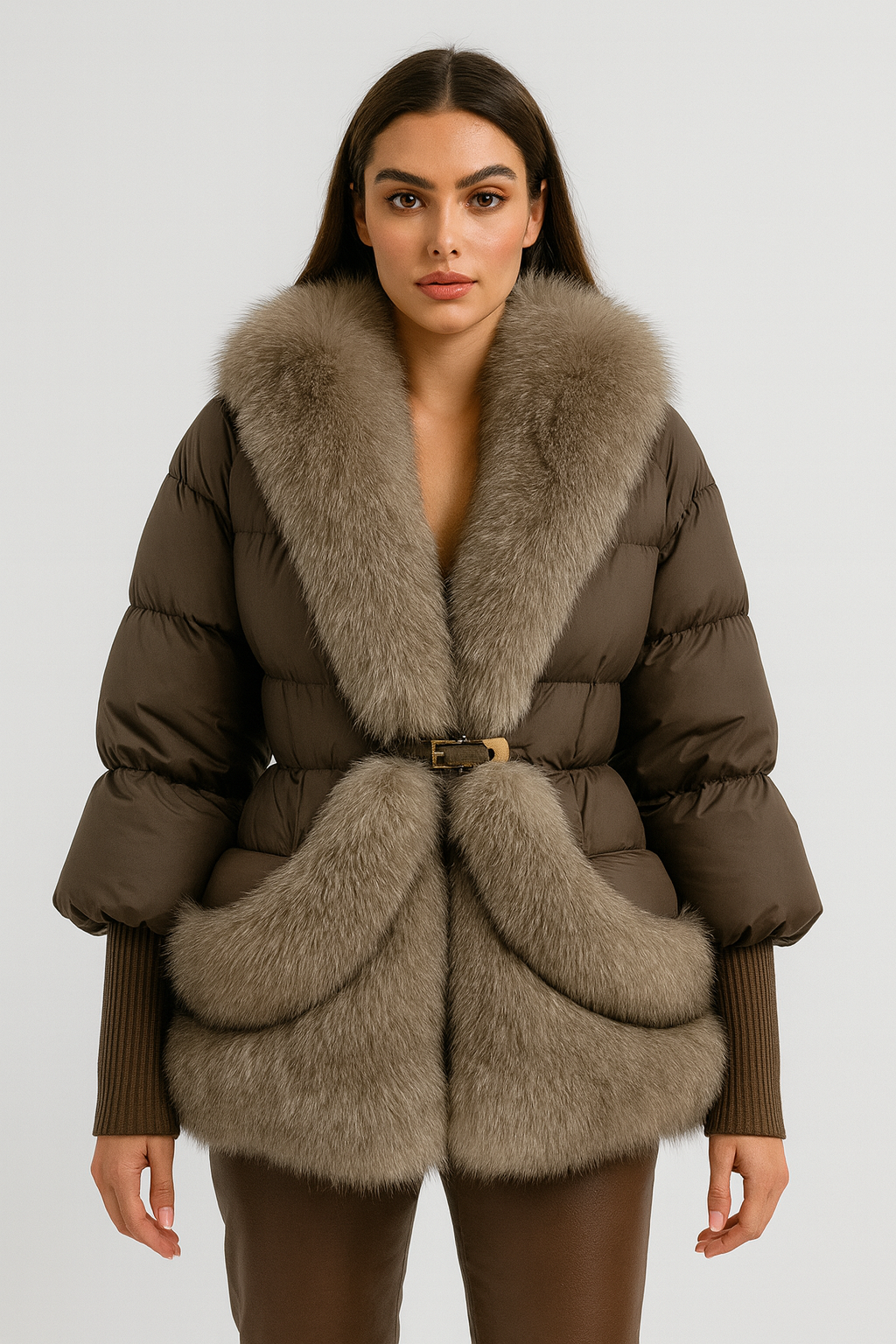 Plume - Puffer Jacket with Premium Goose Down and Natural Fox Fur Collar