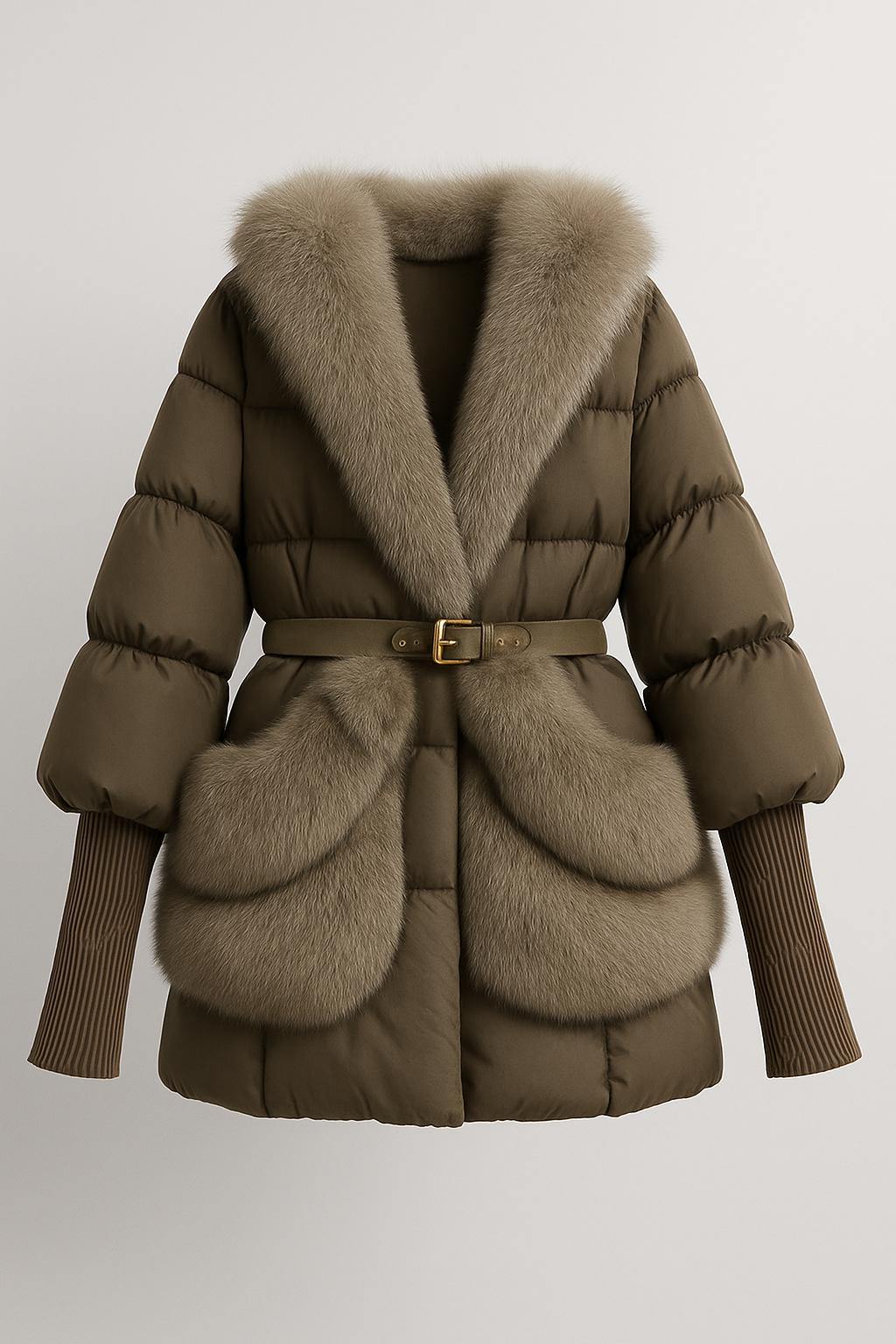 Plume - Puffer Jacket with Premium Goose Down and Natural Fox Fur Collar