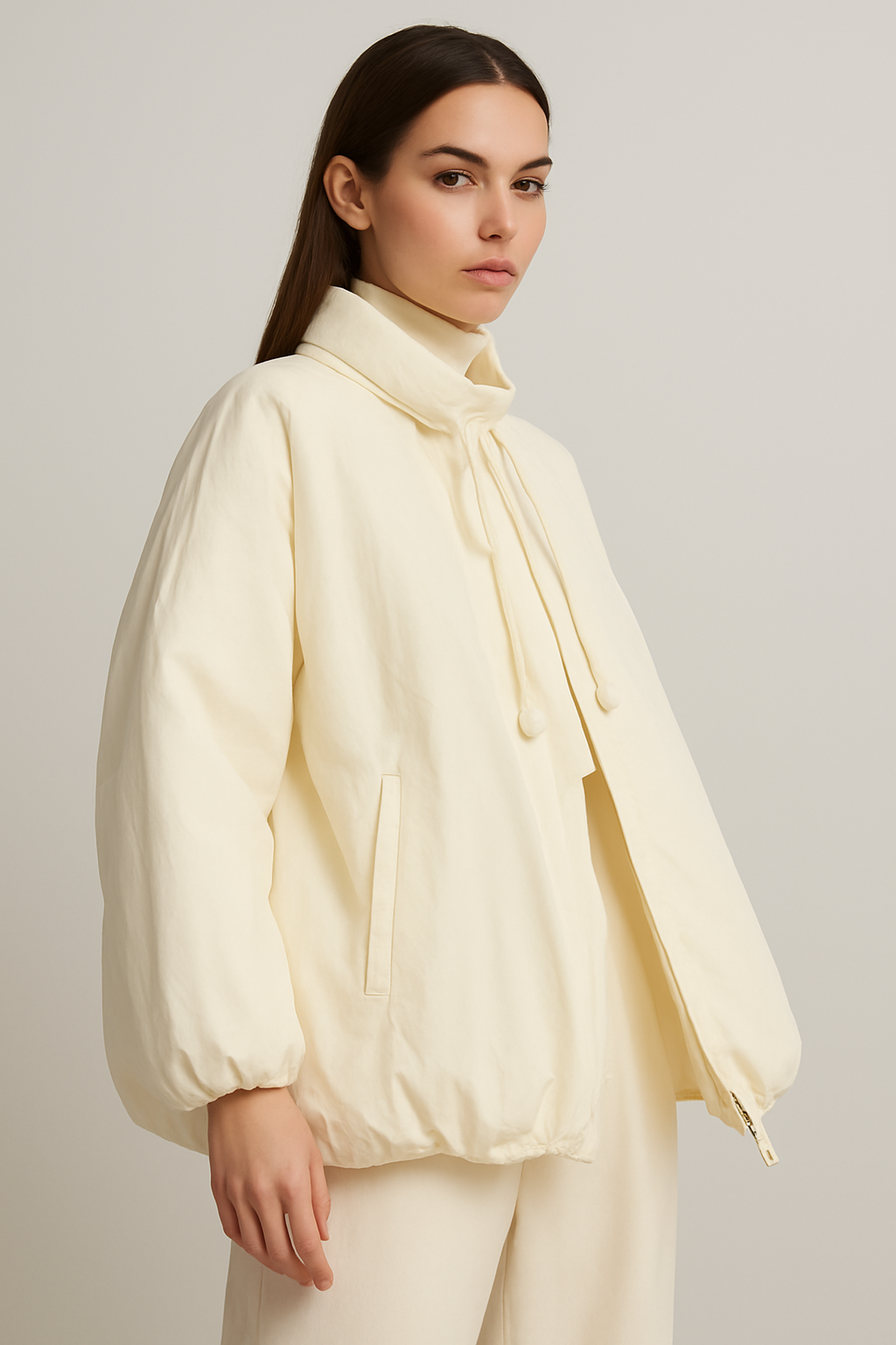 Ardenne - Loose Fit Down Jacket with Long Sleeves