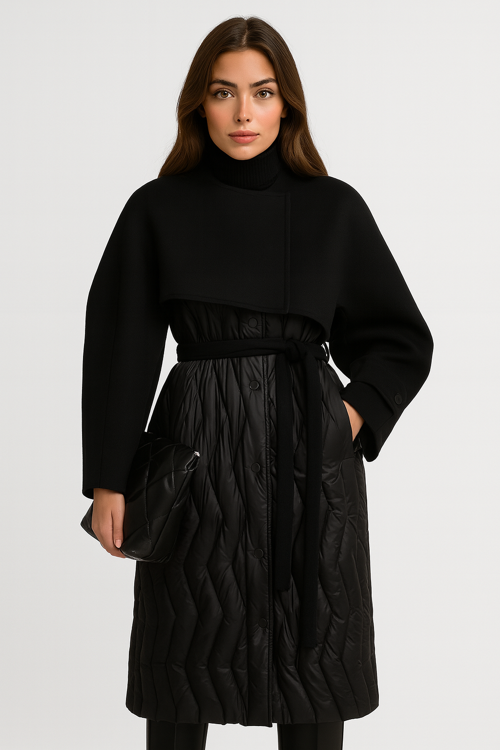 Glacielle - Fusion Technical Quilt Coat with Down Filling and Wool Yoke