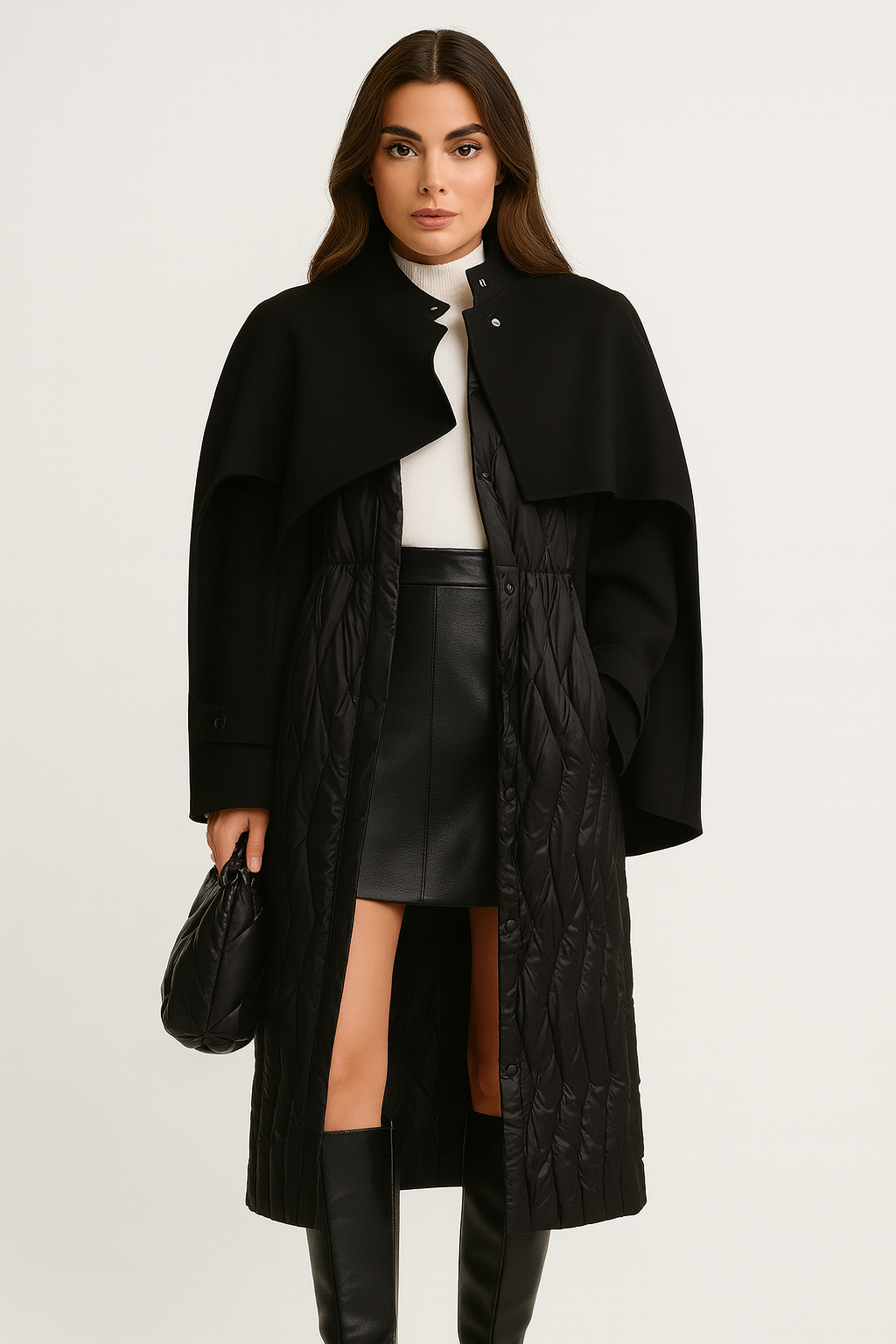 Glacielle - Fusion Technical Quilt Coat with Down Filling and Wool Yoke