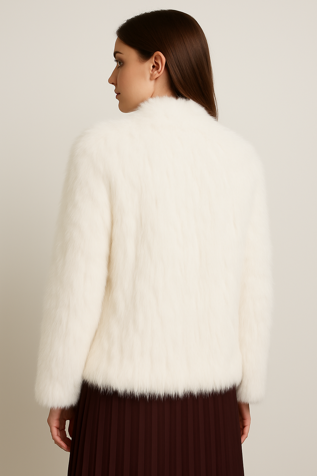 Elnora - Soft Fur Jacket with V-Neck