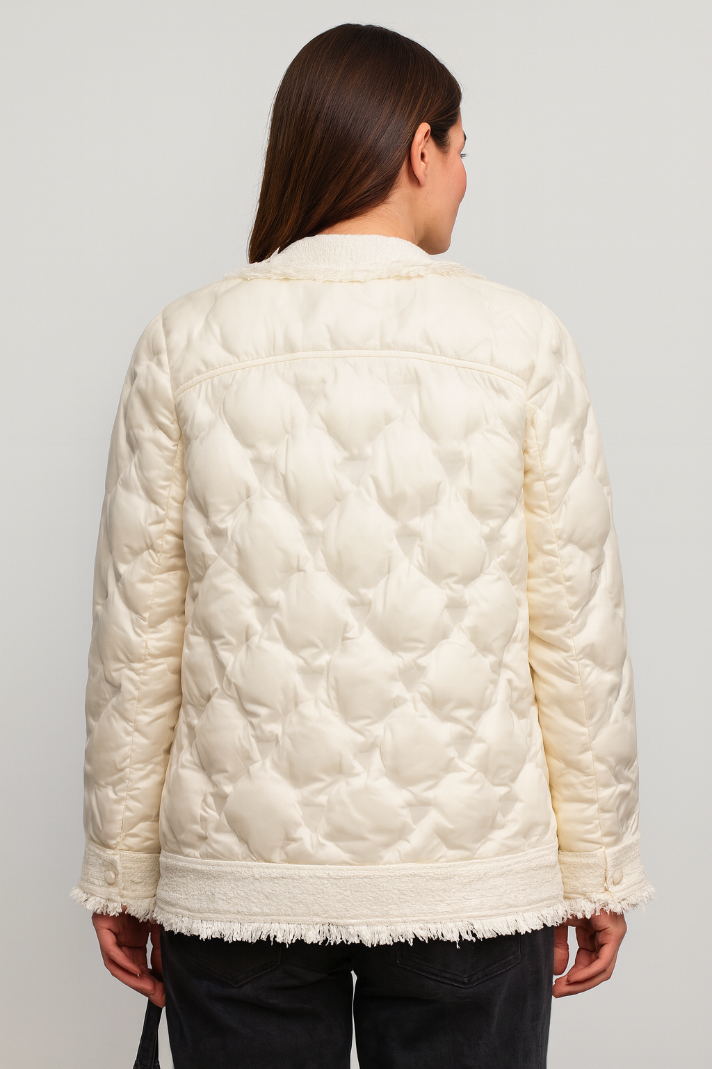 Maravel - Down Puffer Jacket Decorated with Pearls
