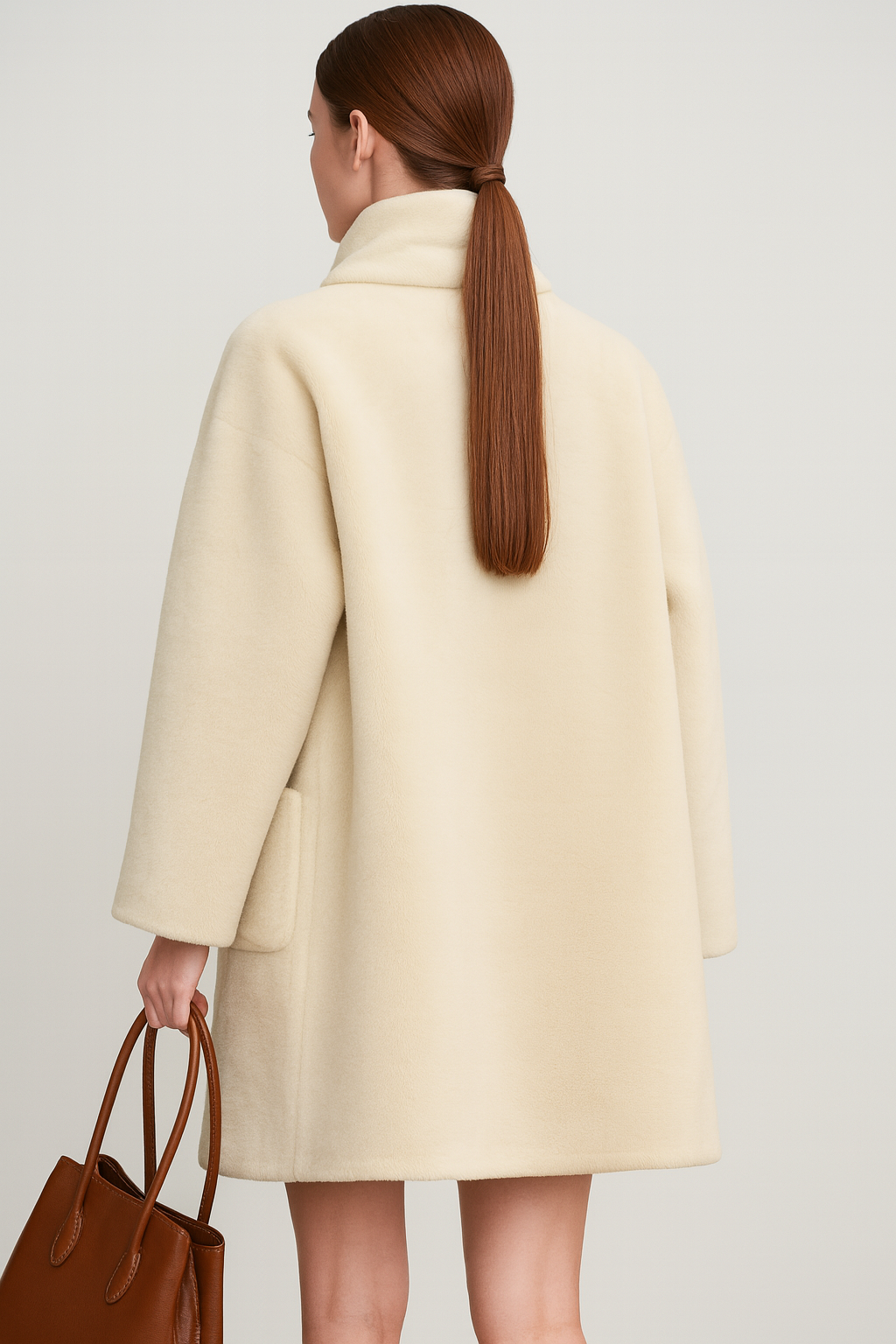 Aura - Fur Coat with Detachable Scarf Collar