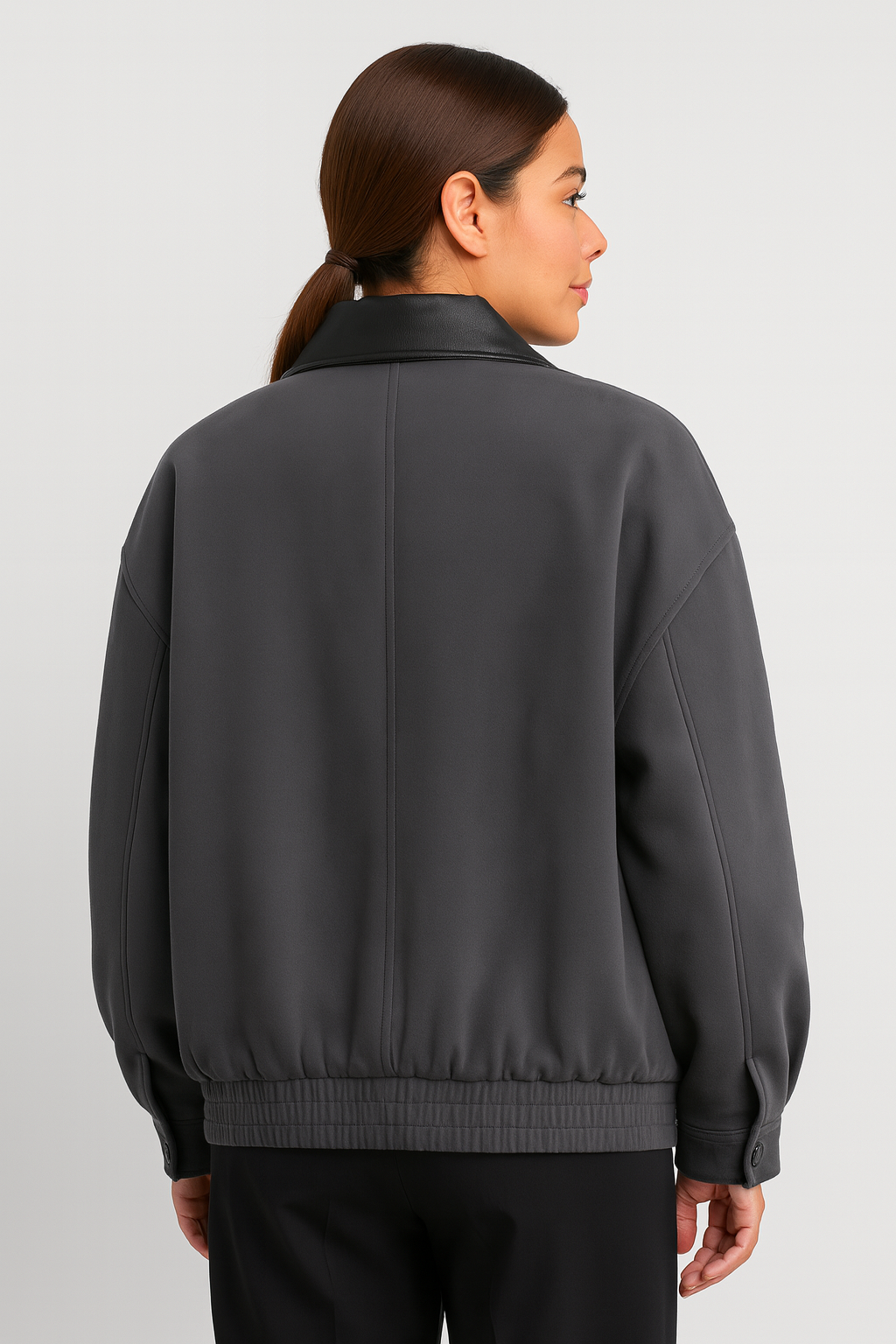 Eldorin - Wool Blend Coat with Leather Lapel