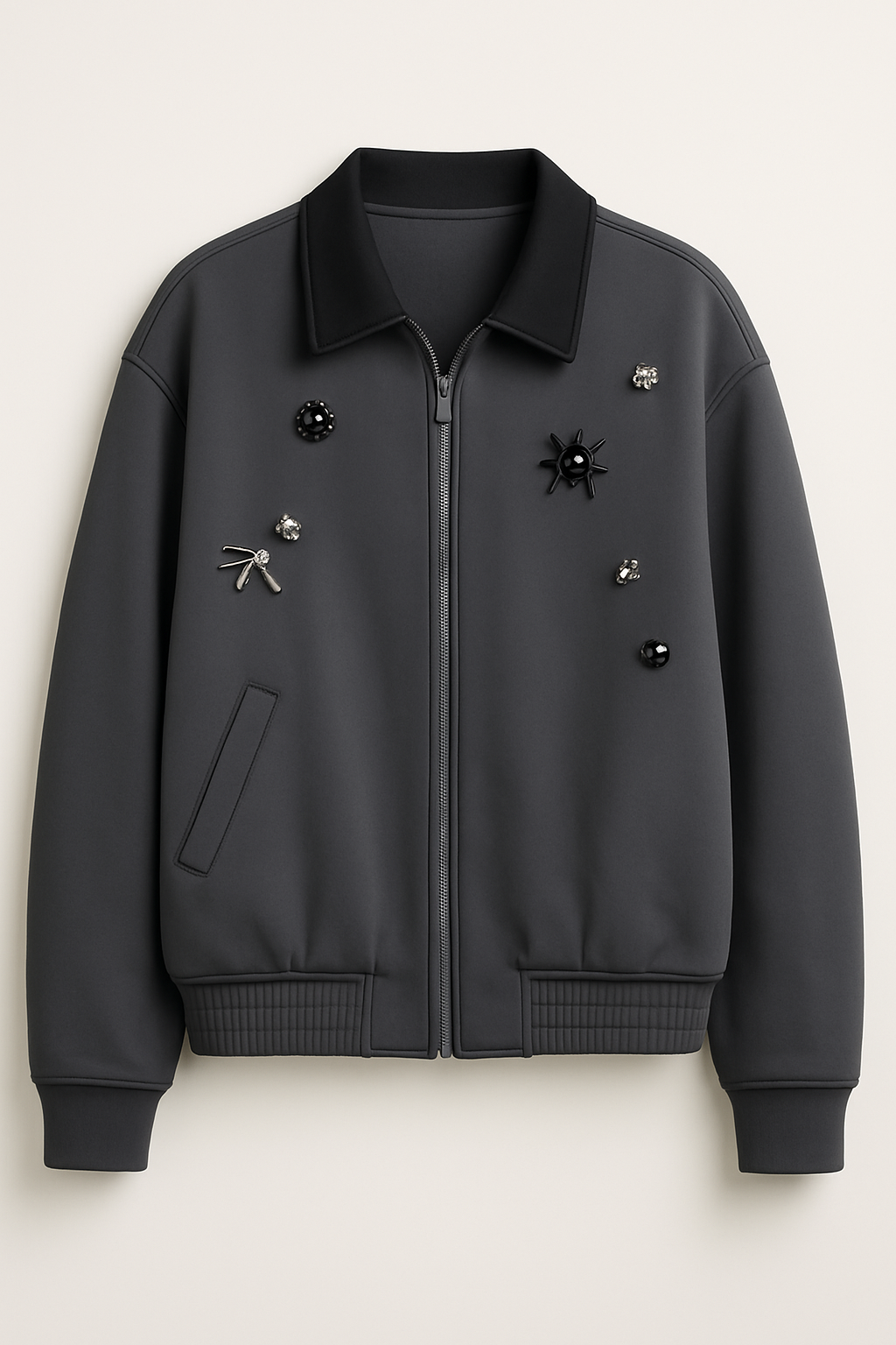 Eldorin - Wool Blend Coat with Leather Lapel