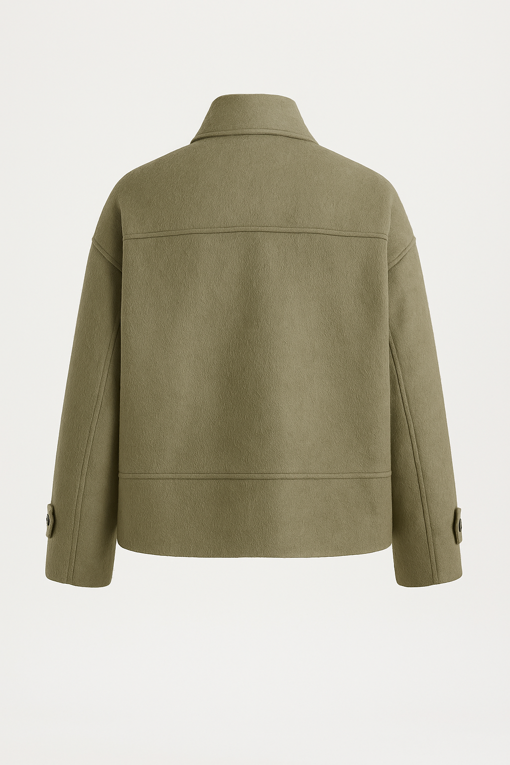 Chantrel - Natural Wool Jacket with Scarf Collar and Sculpted V-Neck