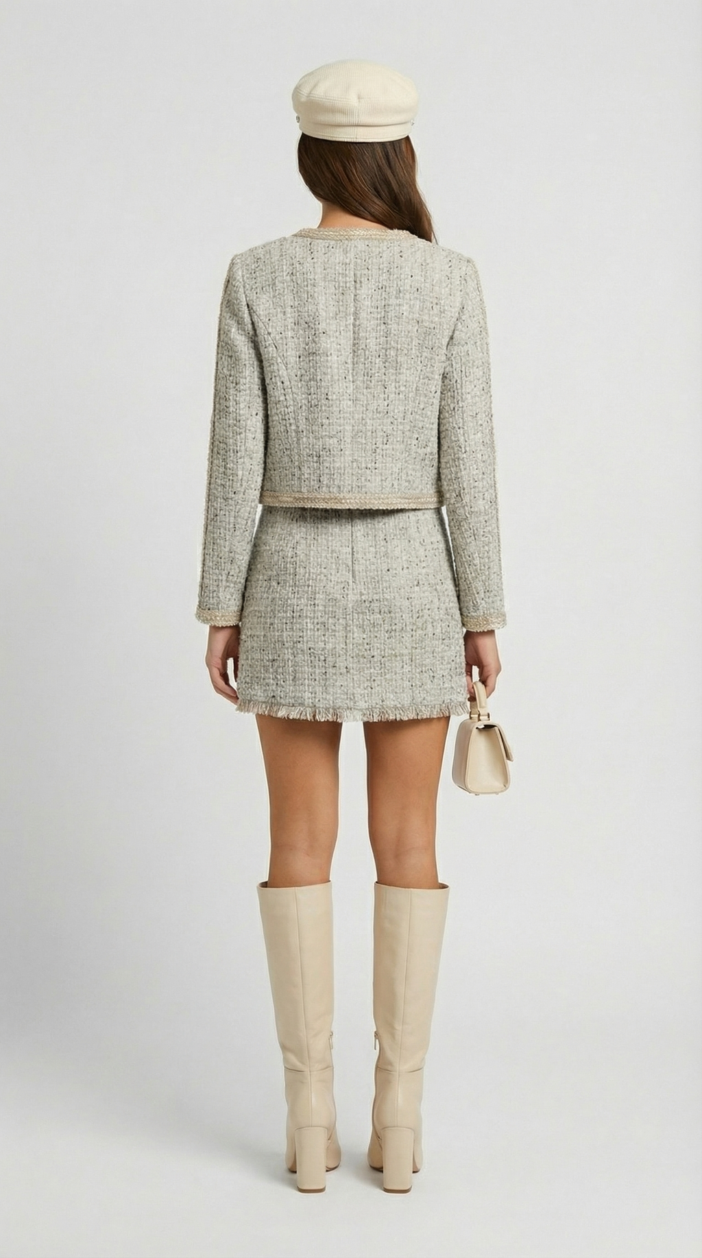 Ivoir - French Inspired Tweed Skirt and Blazer Set