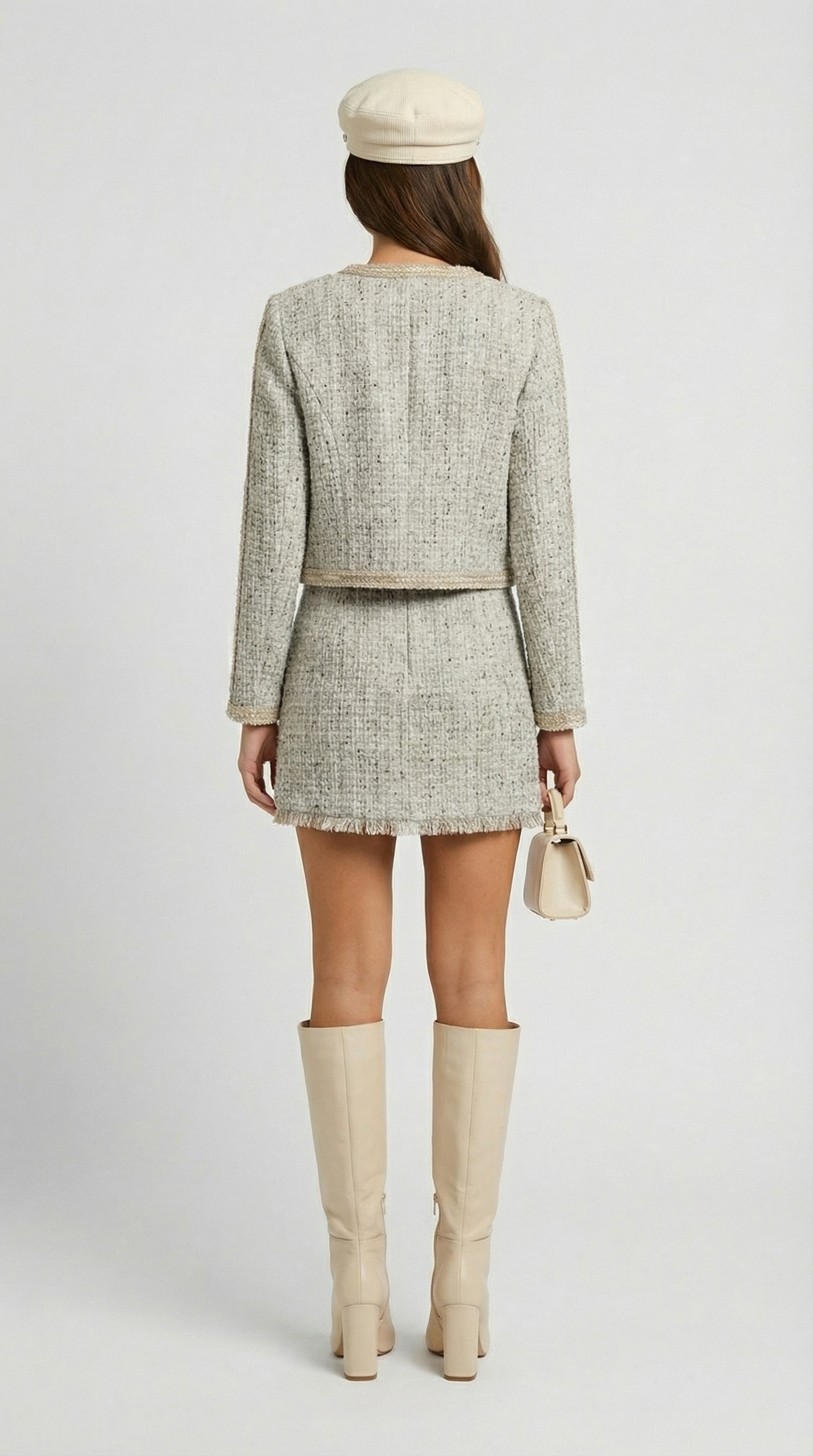 Ivoir - French Inspired Tweed Skirt and Blazer Set
