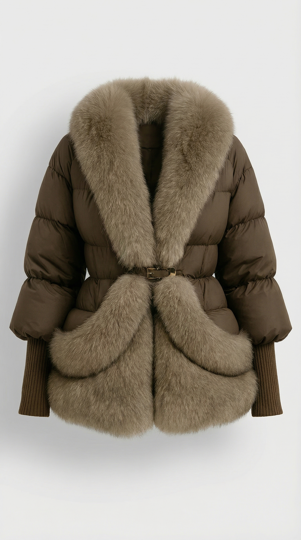 Plume - Puffer Jacket with Premium Goose Down and Natural Fox Fur Collar