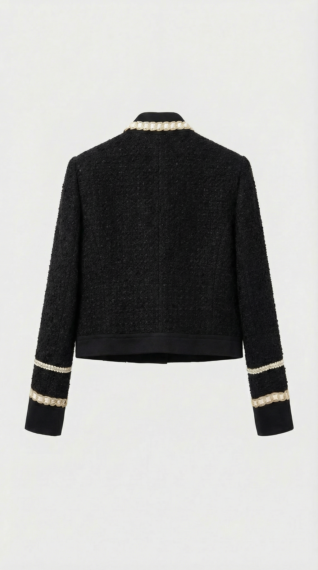 Avelin - Tweed Black Suit Set with Top and Mini A-Line Skirt