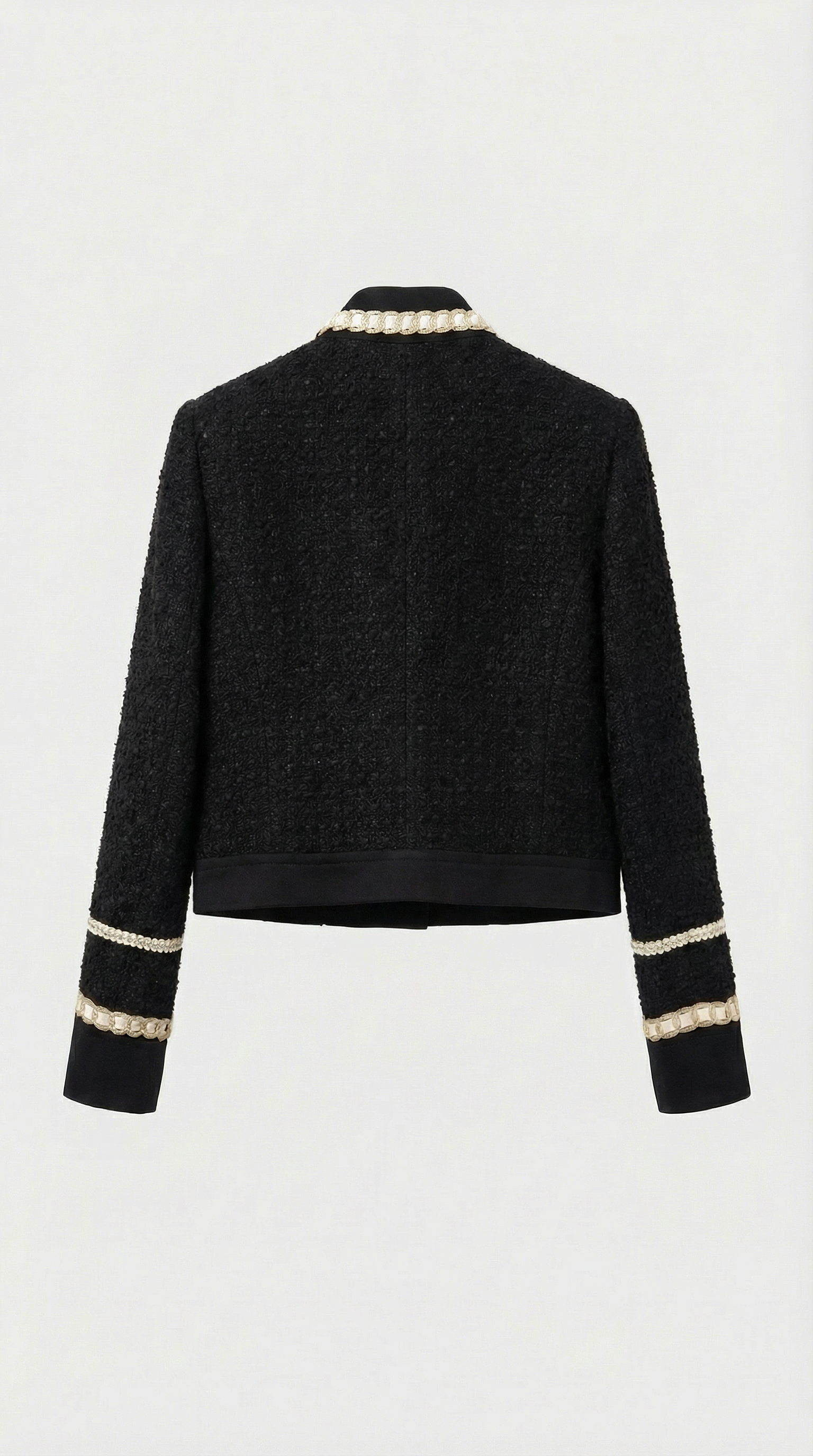 Avelin - Tweed Black Suit Set with Top and Mini A-Line Skirt