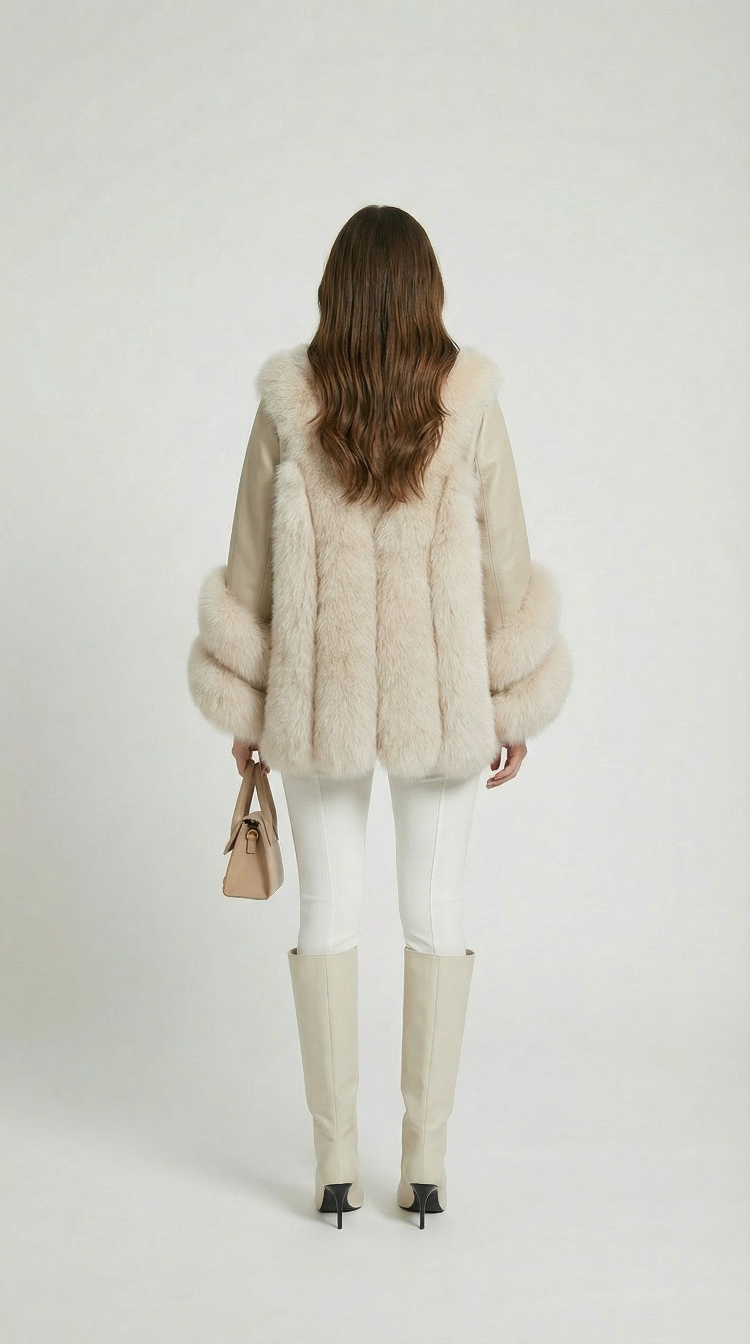 Esker – Fox Fur and Sheepskin Classic Coat Ivory