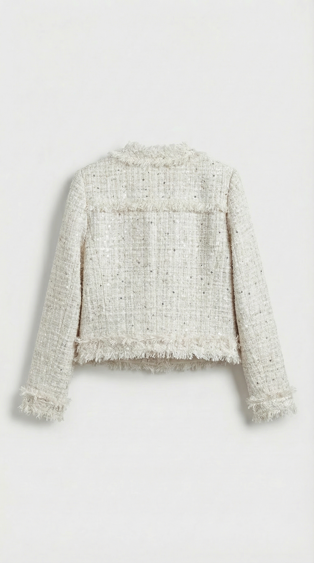 Celest - Slim Plaid Blazer with O-neck and Pearls