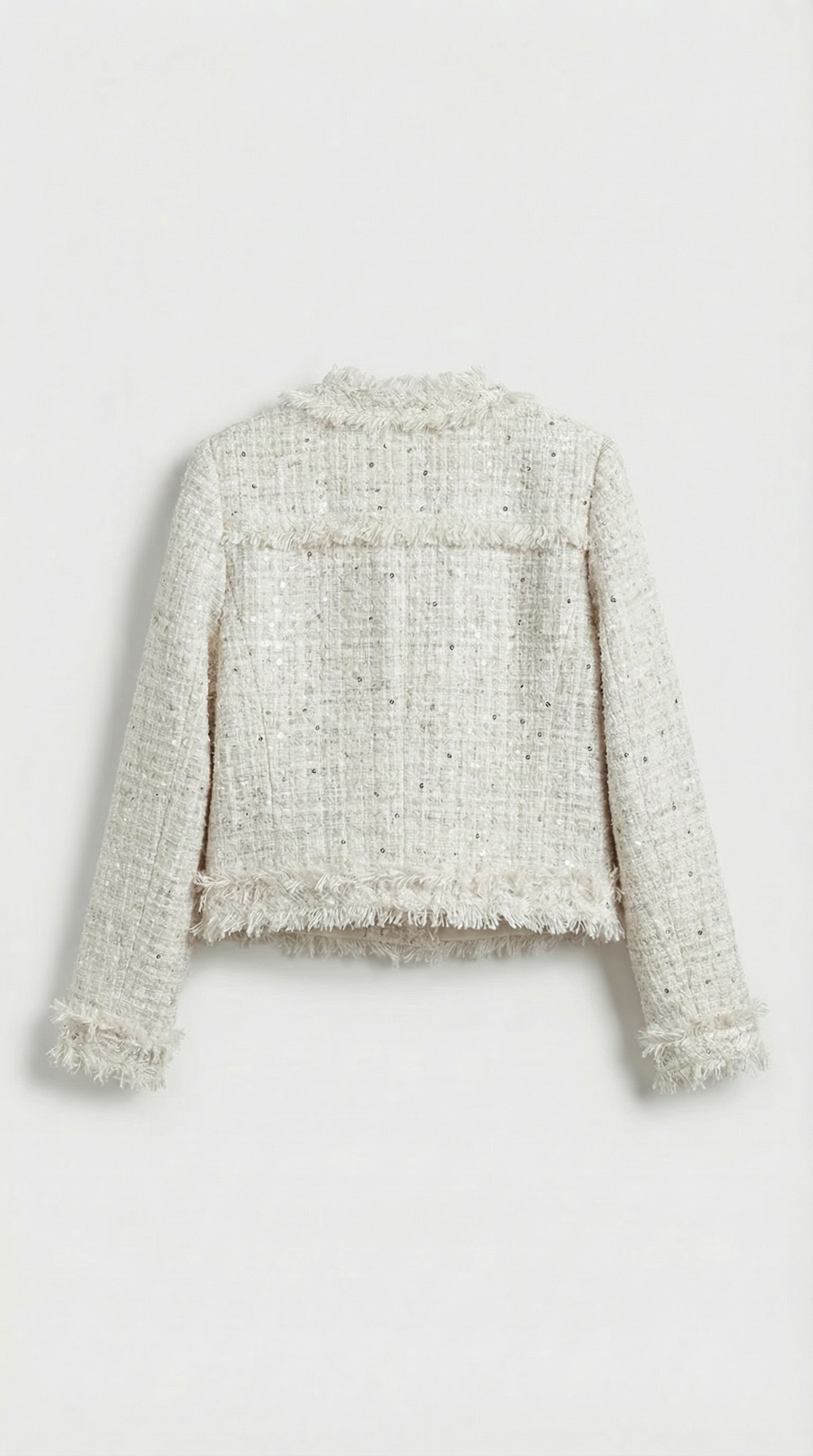 Celest - Slim Plaid Blazer with O-neck and Pearls