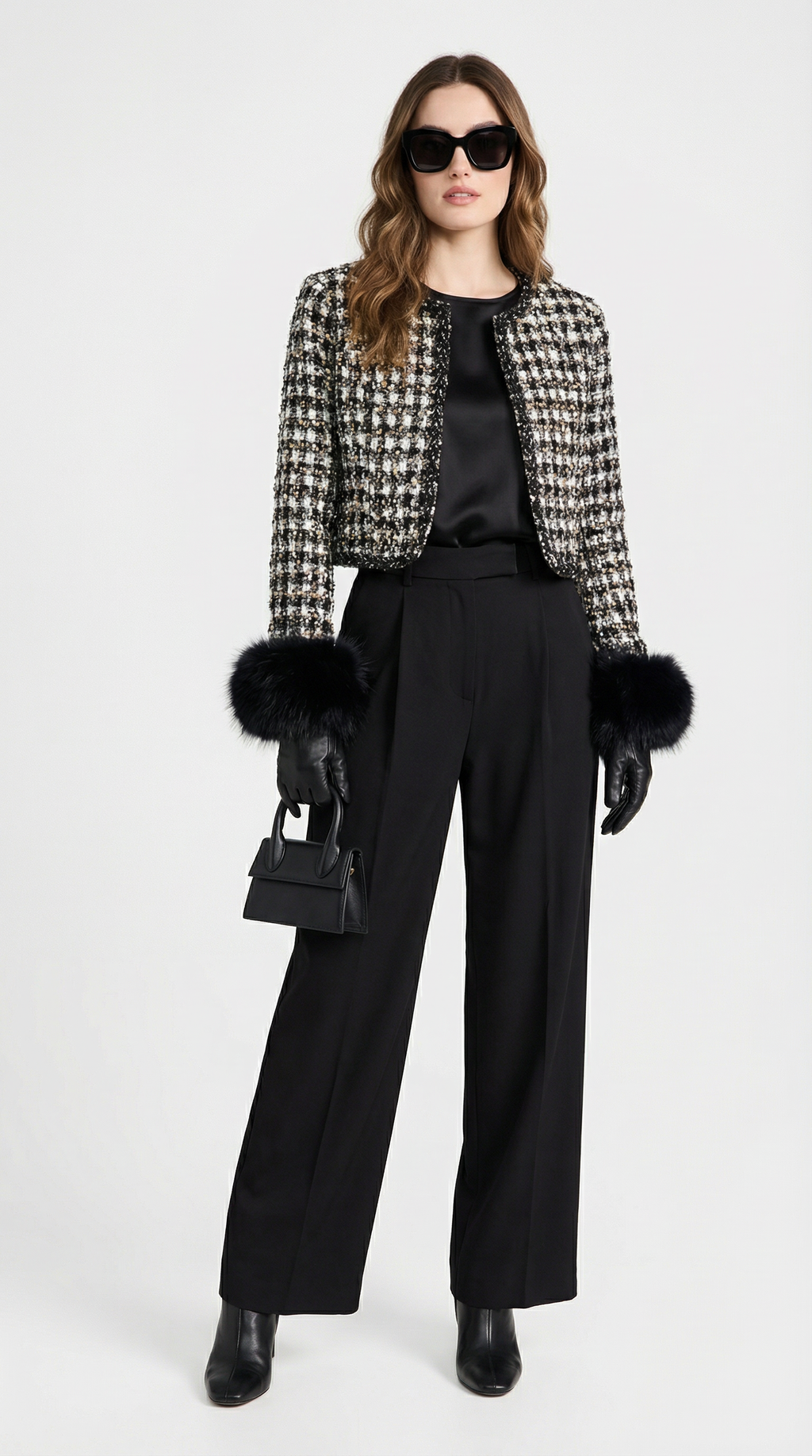 Criss - Chic Cotton Padded Blazer with Vegan Fur Cuff