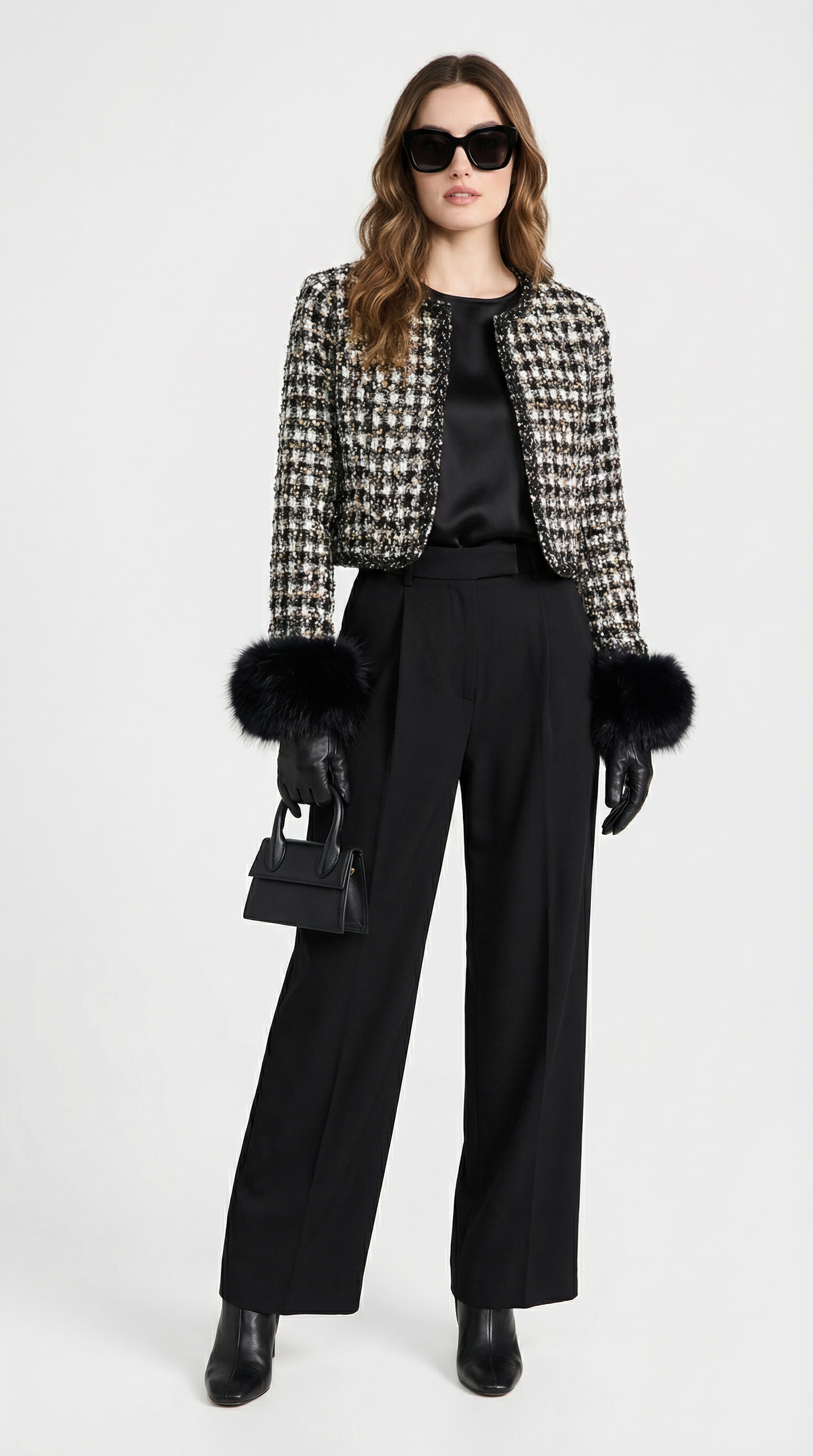 Criss - Chic Cotton Padded Blazer with Vegan Fur Cuff