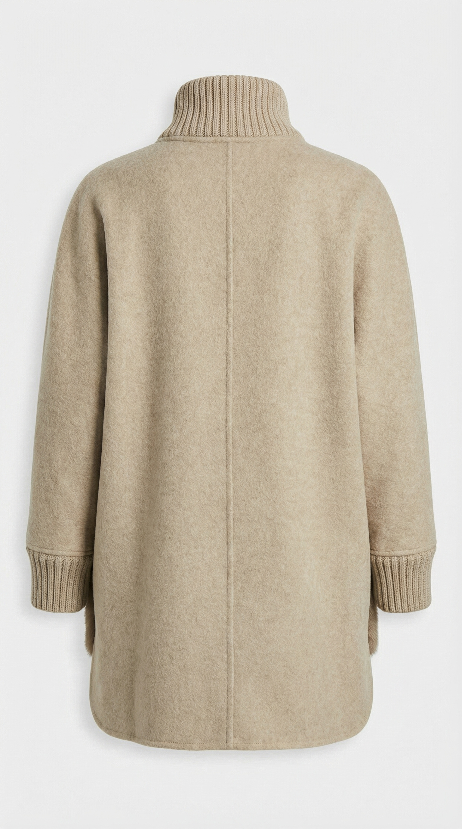 Seriss - Loose Knit Fur Sweater with Standup Collar