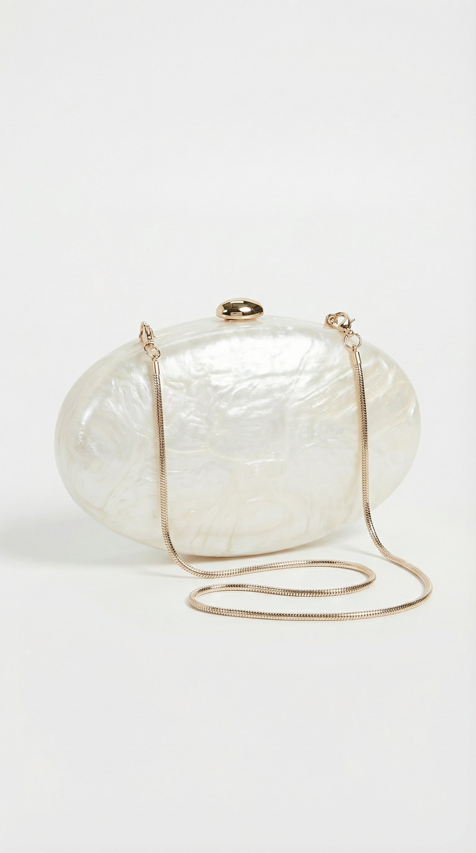 Sino - Oyster Clutch with Golden Chain
