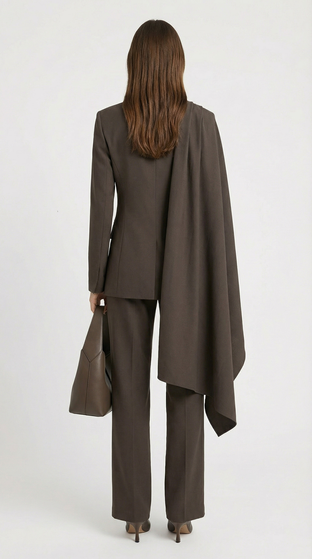 Glacielle - Fusion Blazer Coat with Irregular Scarf