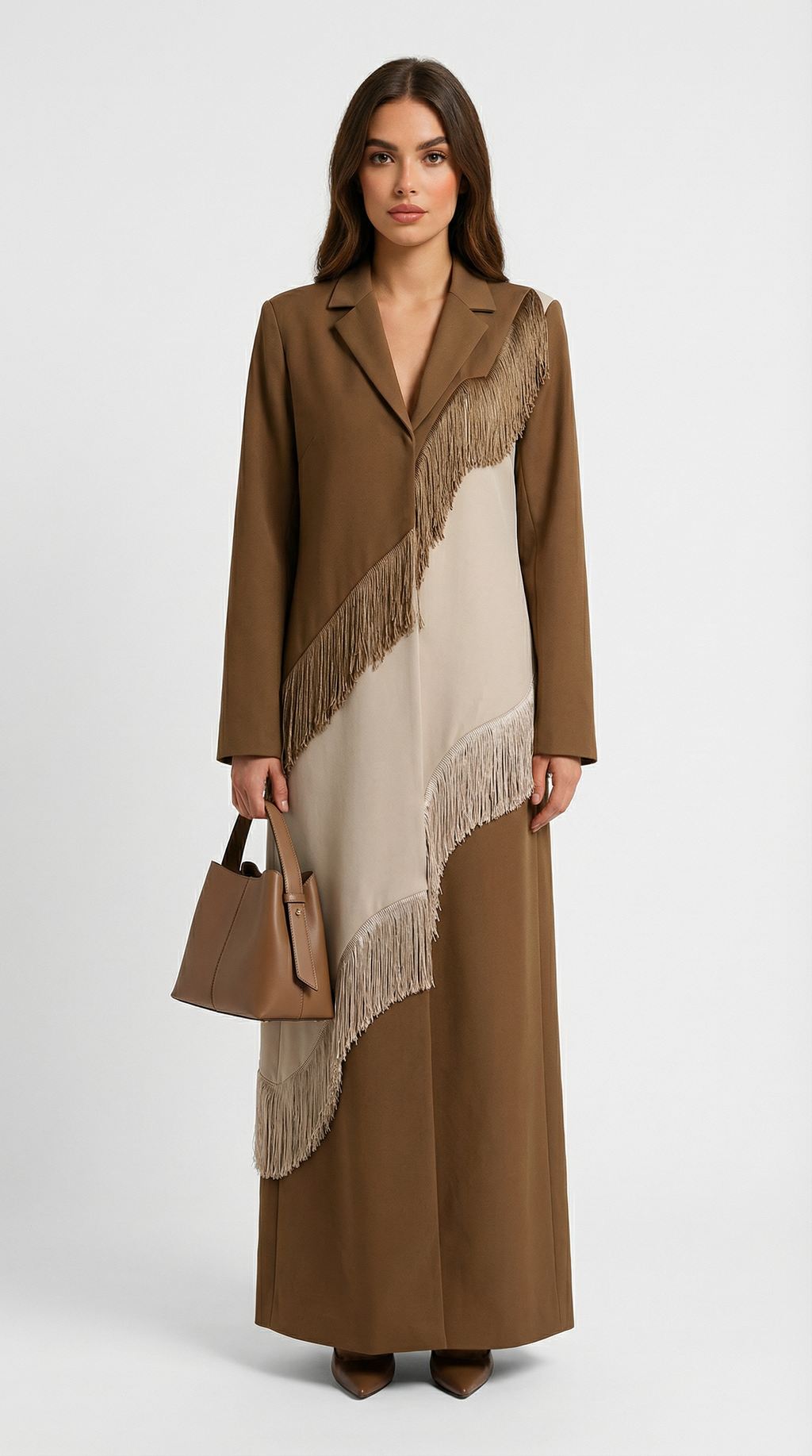 Cascadia - Structured Woven Fluid Fringe Coat