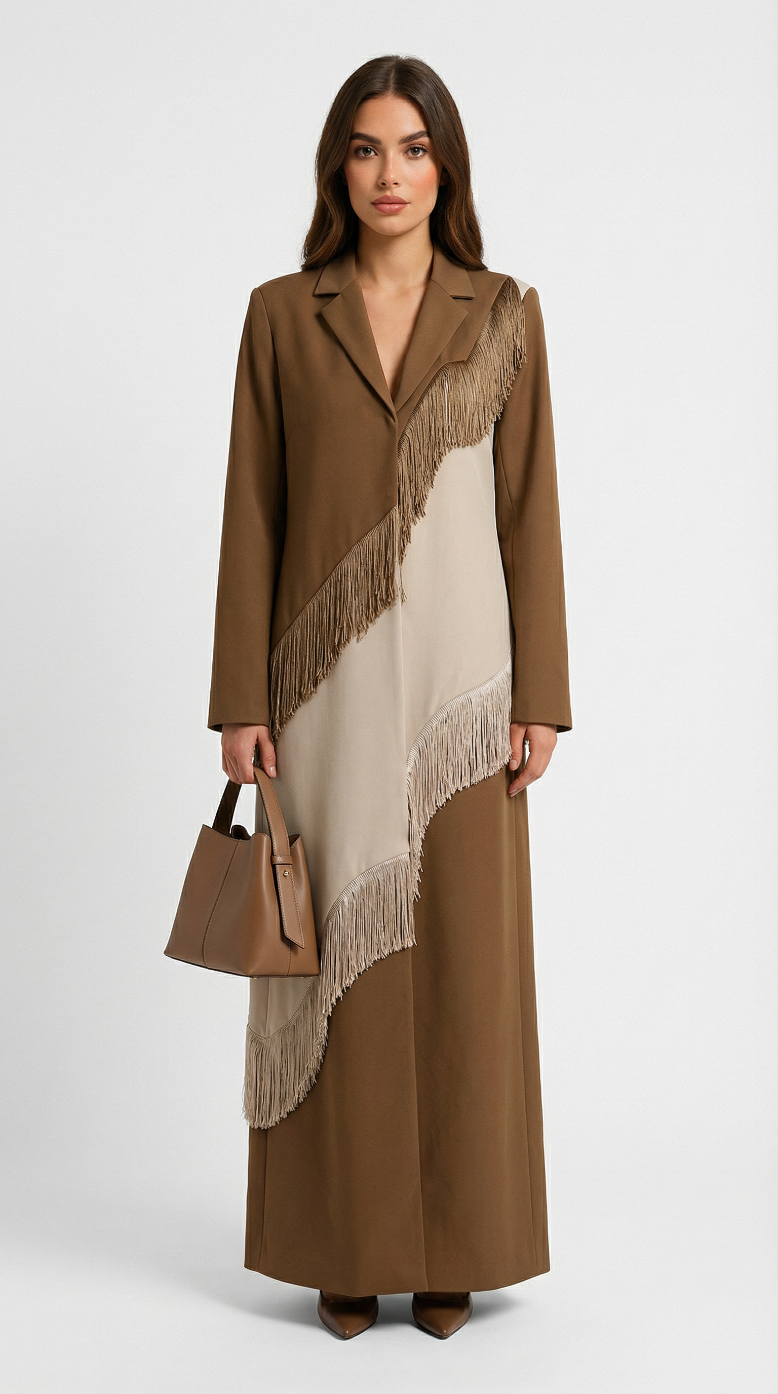 Cascadia - Structured Woven Fluid Fringe Coat