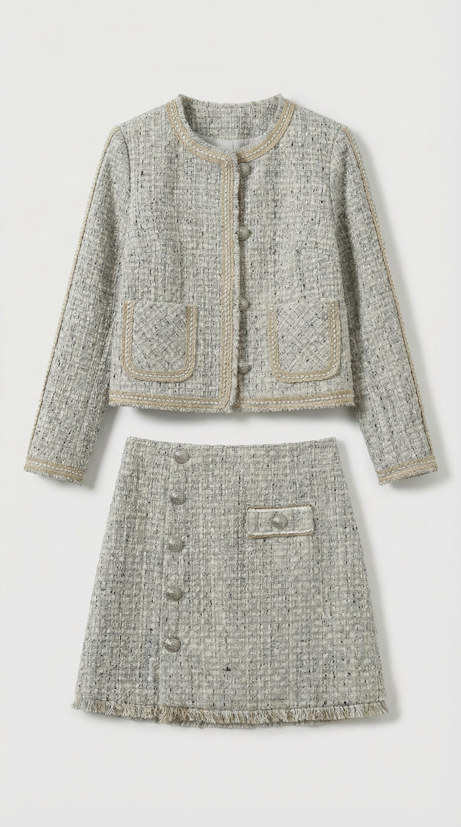 Ivoir - French Inspired Tweed Skirt and Blazer Set
